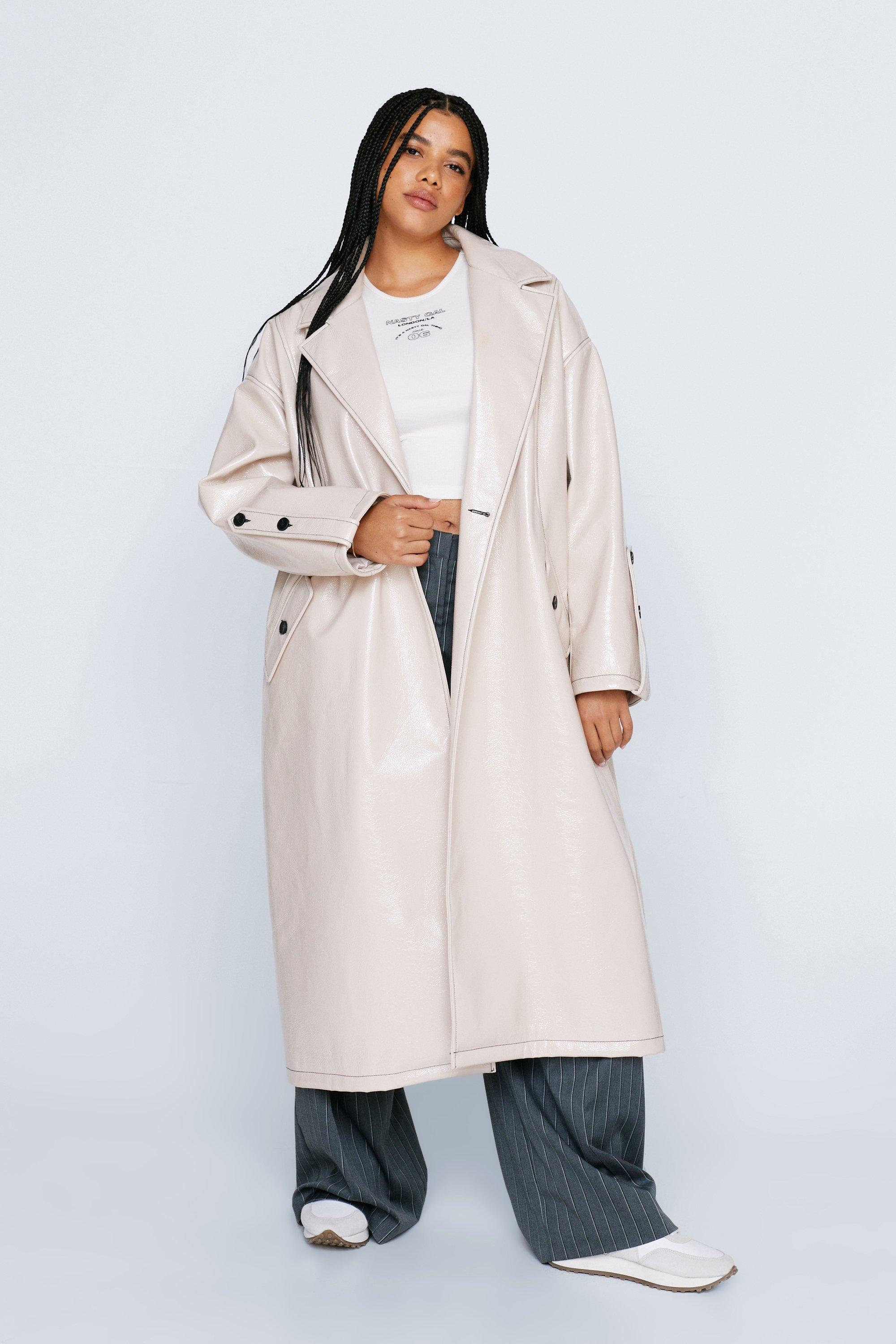 White trench sale coat plus size