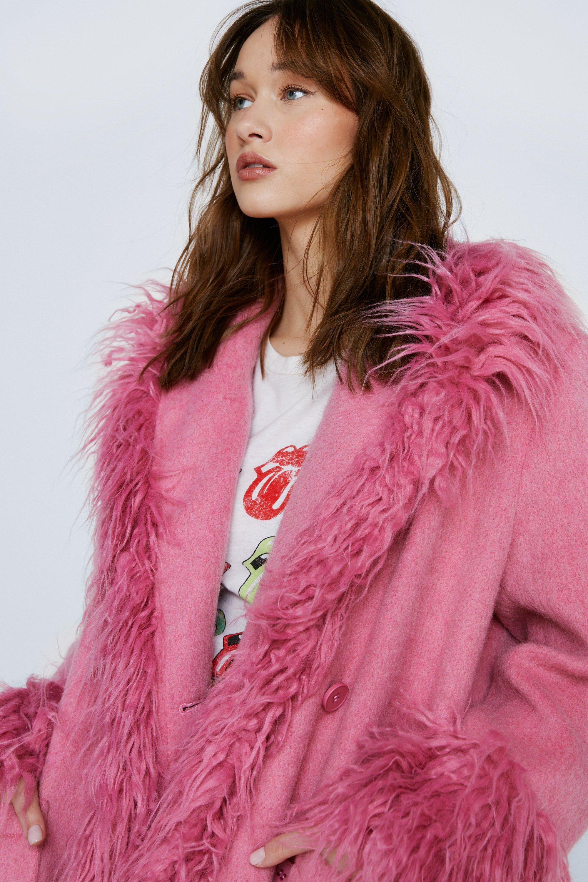 Women's Petite Faux-Fur Coat