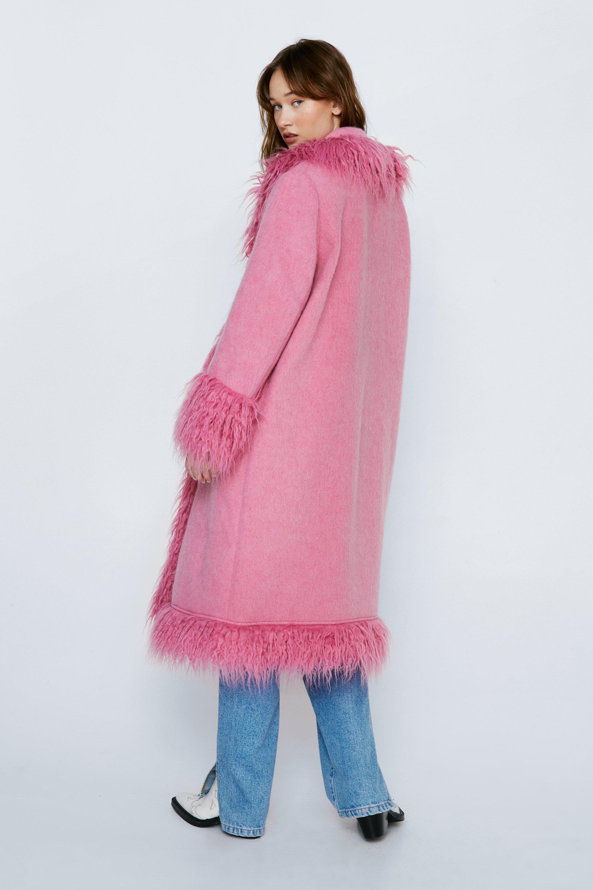 Petite pink wool on sale coat