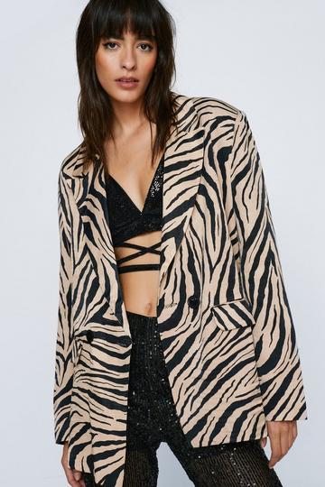 Zebra Print Tailored Blazer multi
