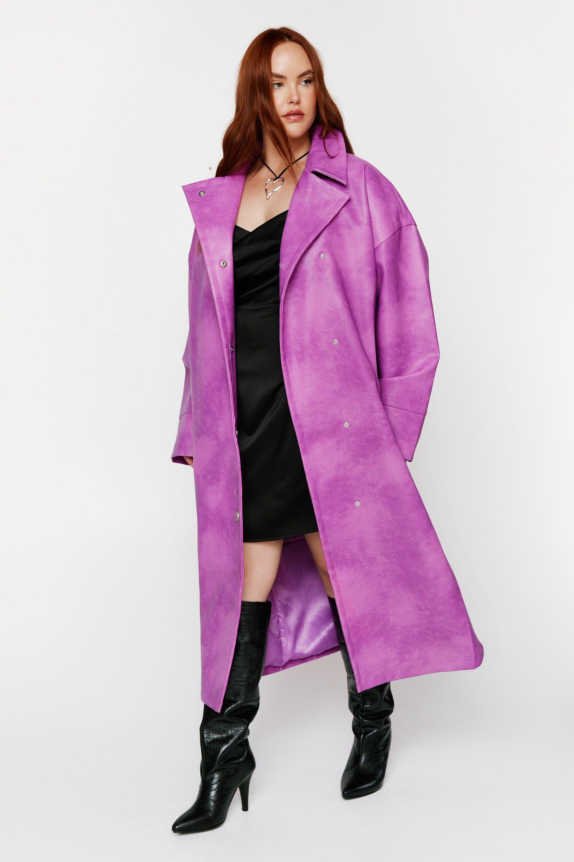 Plus size best sale pink trench coat