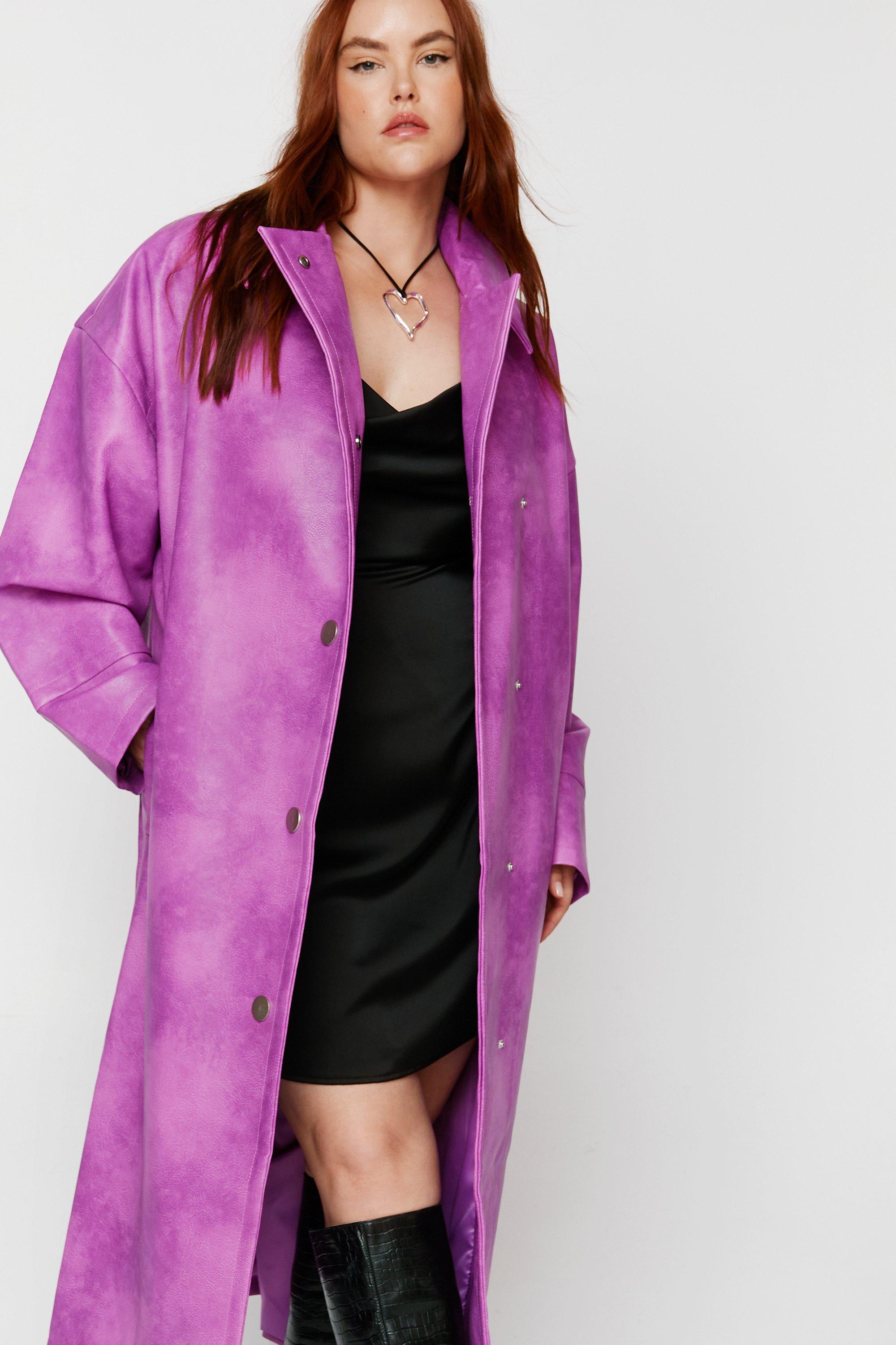 Plus size pink sale trench coat