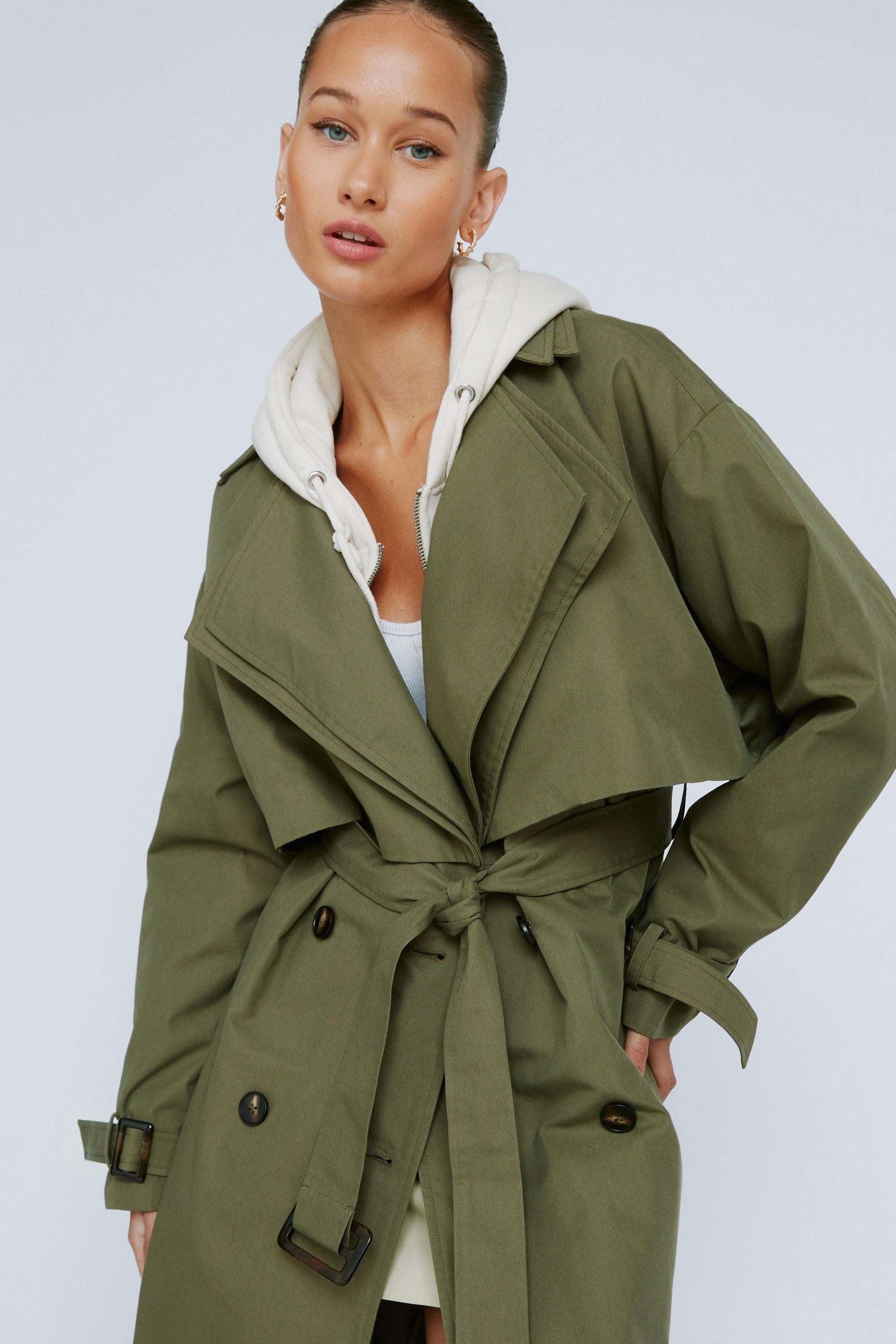 Petite Premium Double Layer Twill Trench Coat