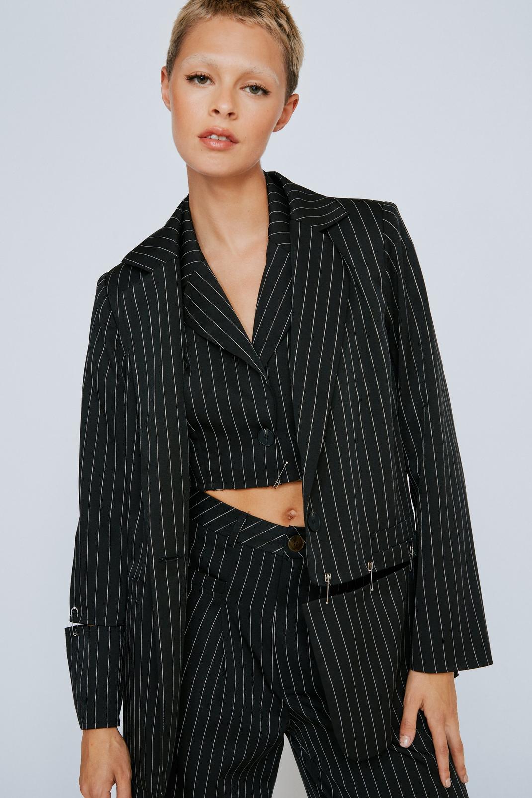 Mono Tailored Pinstripe Single Breasted Blazer image number 1