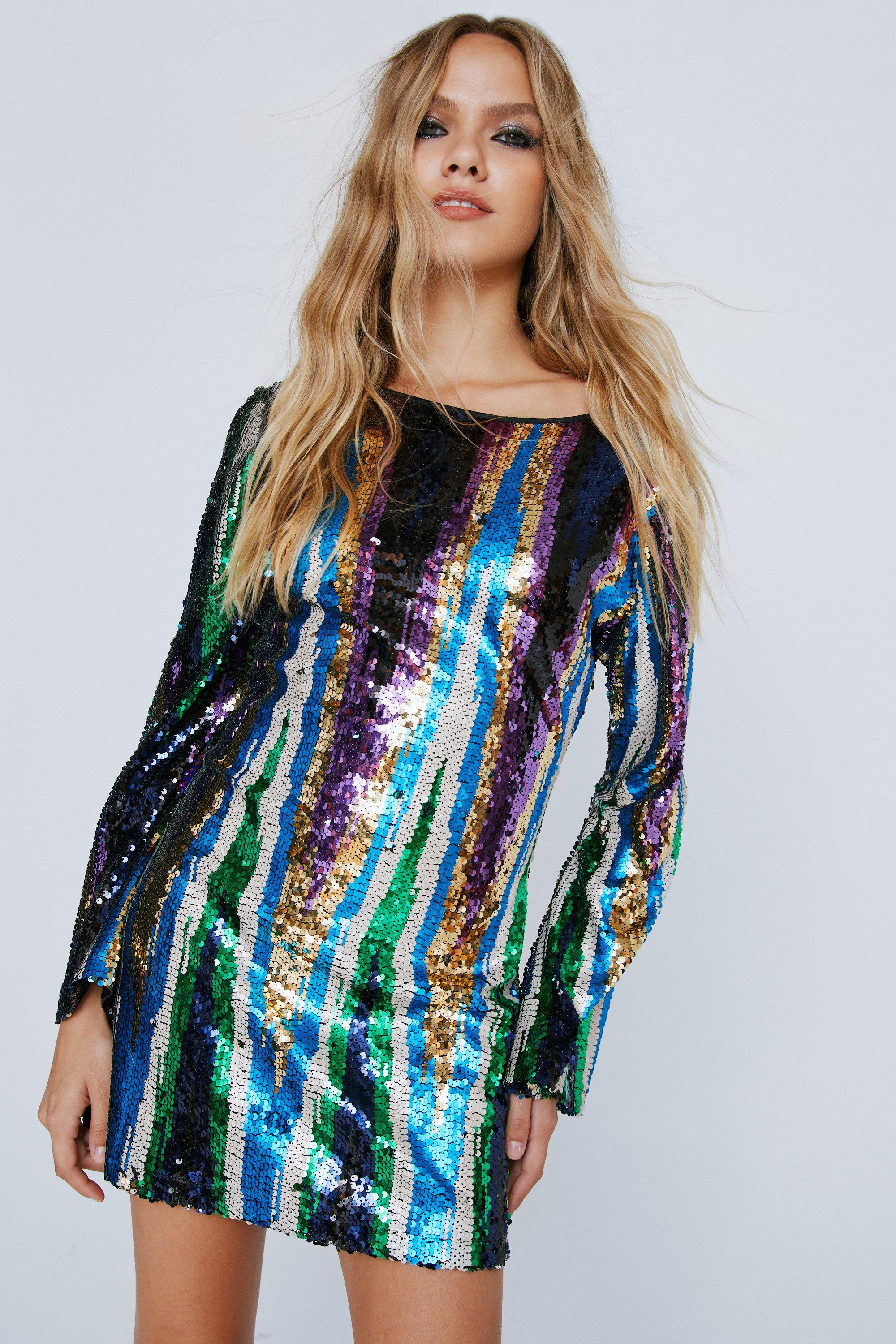 Flare sequin outlet dress