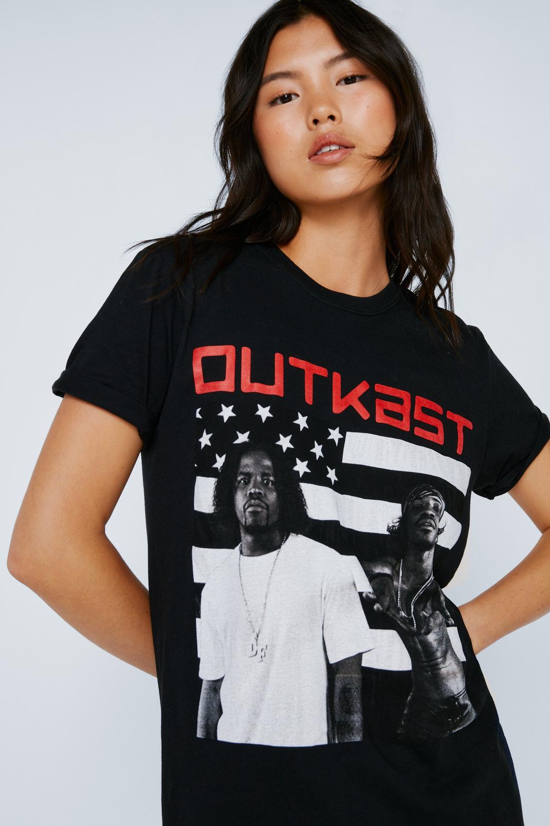 Black Outkast Graphic Oversized T-shirt image number 1