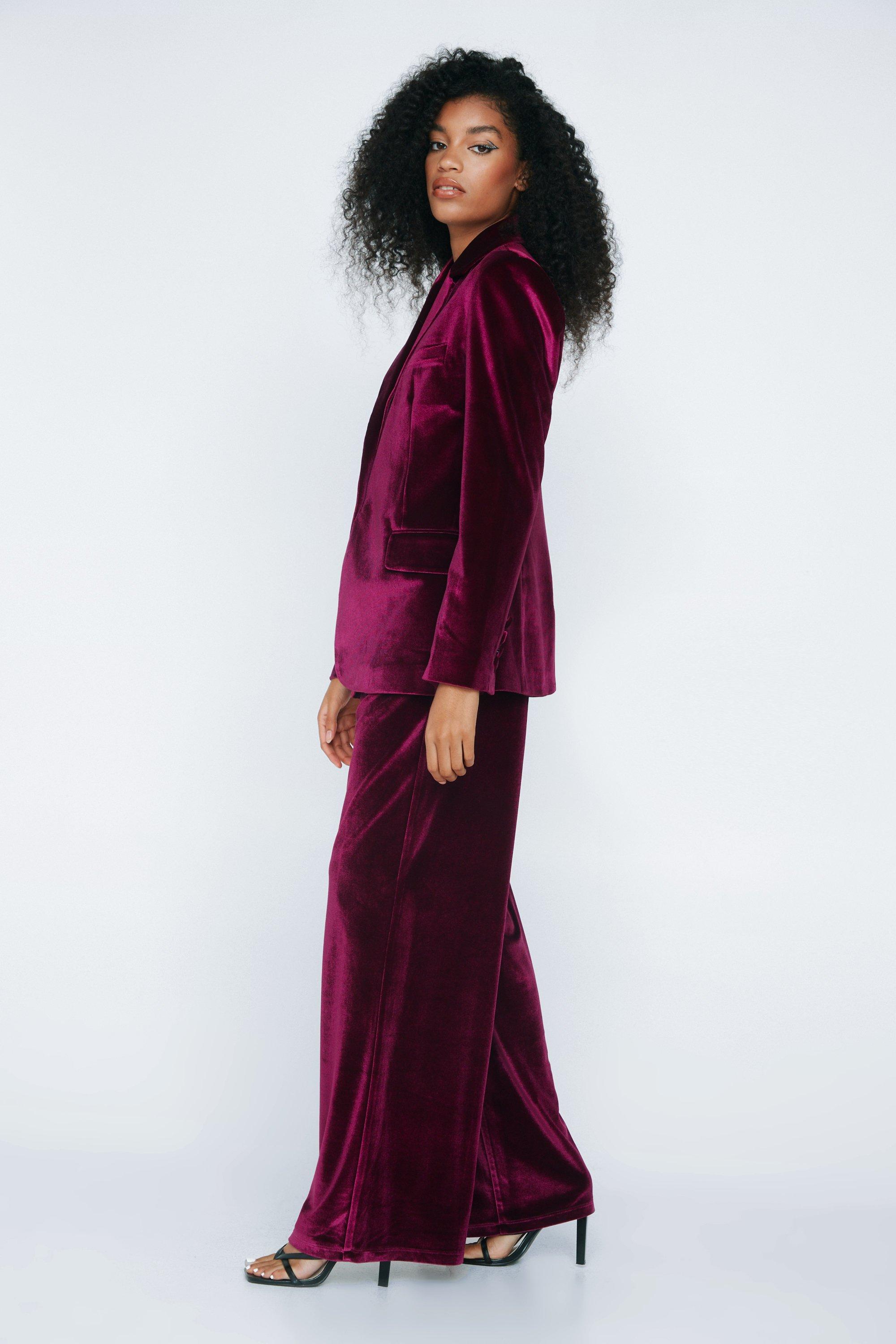 Velvet trouser shop suit ladies