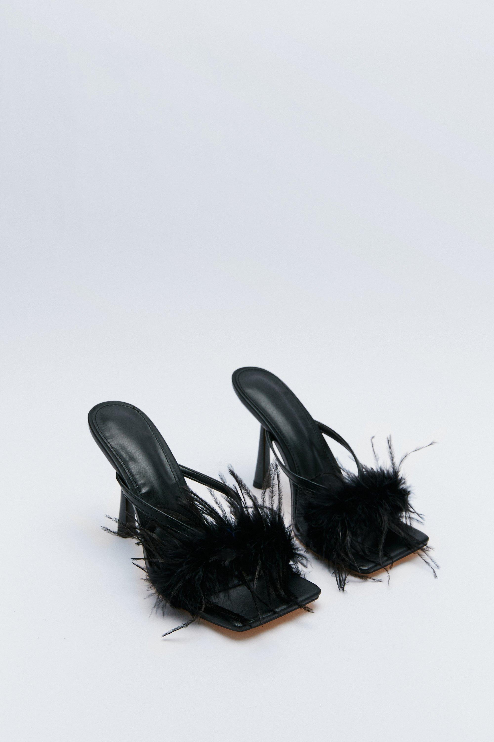 Zara best sale feather mules