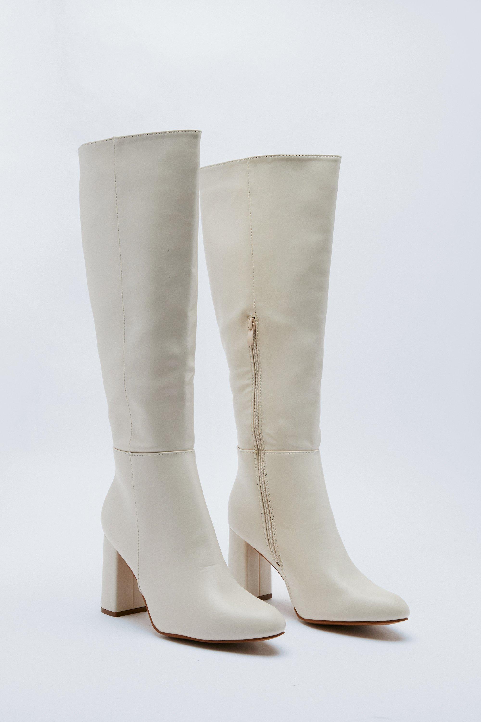 Wide fitting knee on sale high leather boots