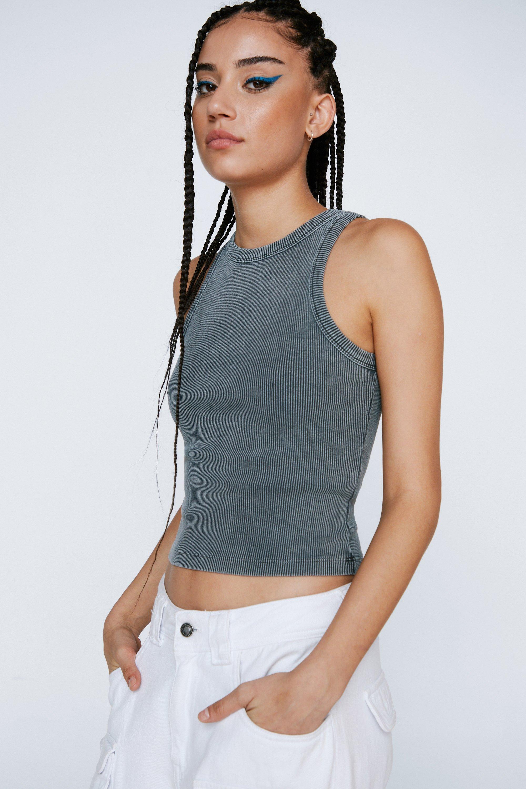 Stone Washed Crop Top Stone Washed Crop Top