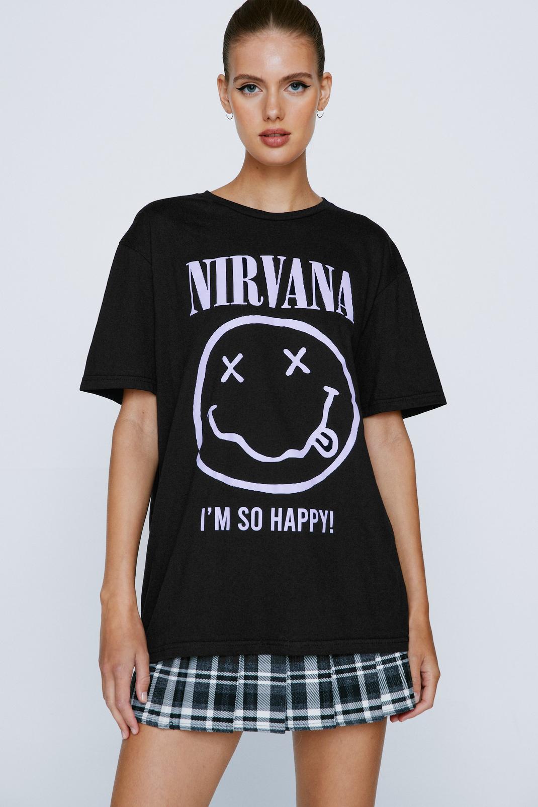 T-shirt oversize imprimé Nirvana, Black image number 1
