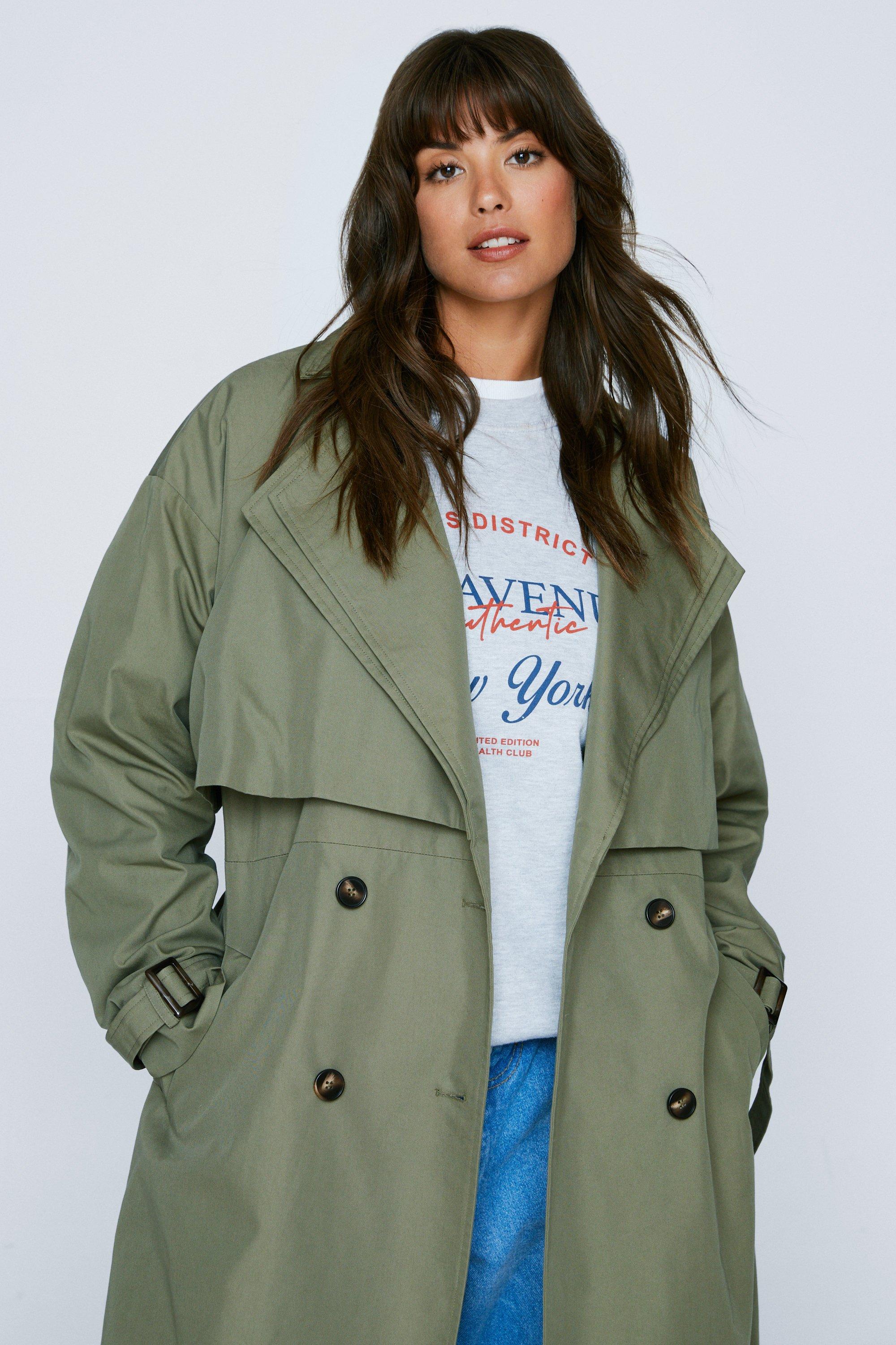 mirakel lys s Pacific Plus Size Premium Double Layer Twill Trench | Nasty Gal