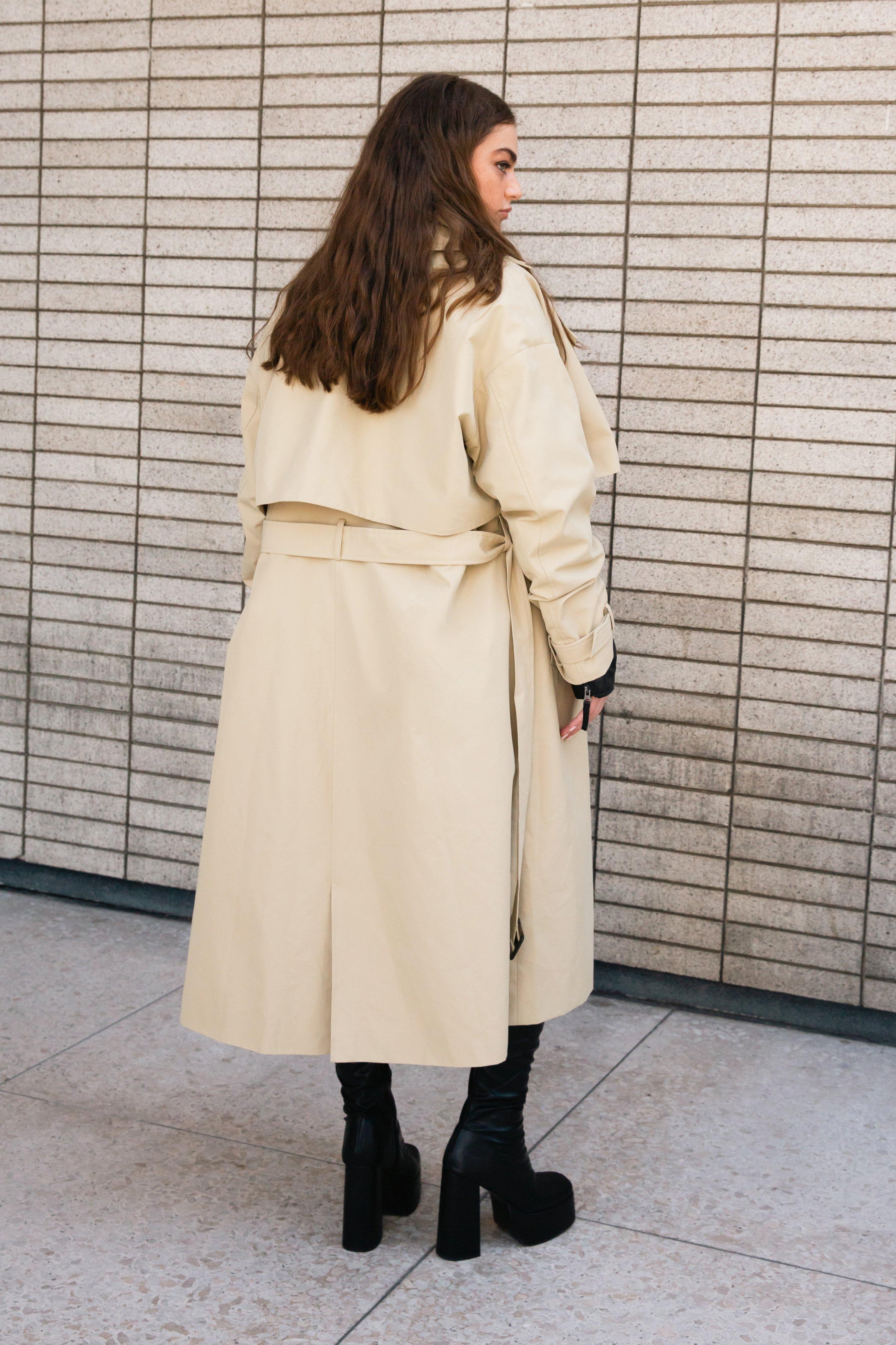 Plus Size Premium Double Layer Twill Trench Coat