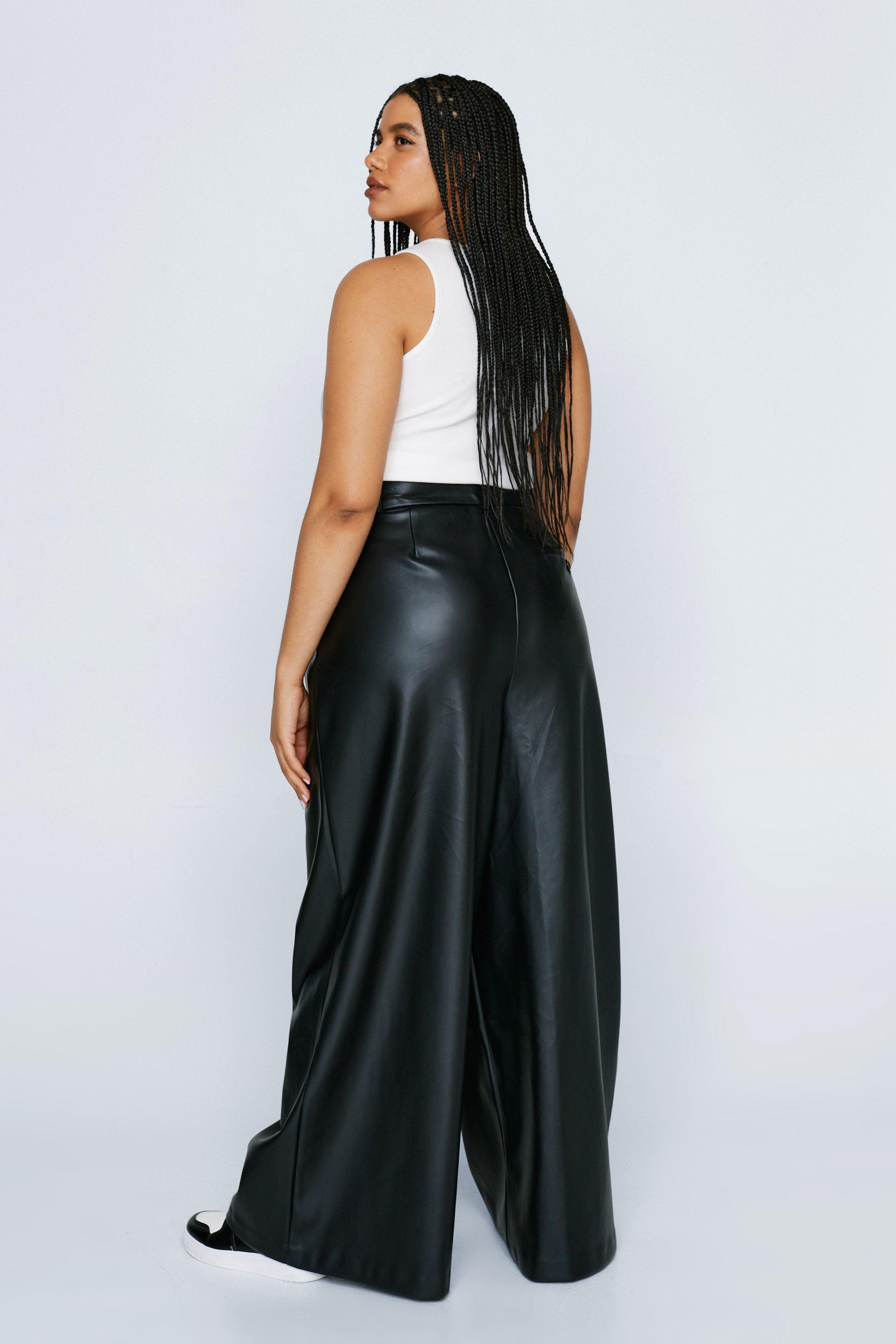 Faux leather trousers plus 2024 size