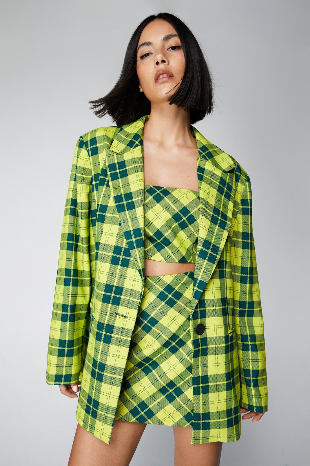 Multi Check Co-ord Single Breasted Blazer image number 1