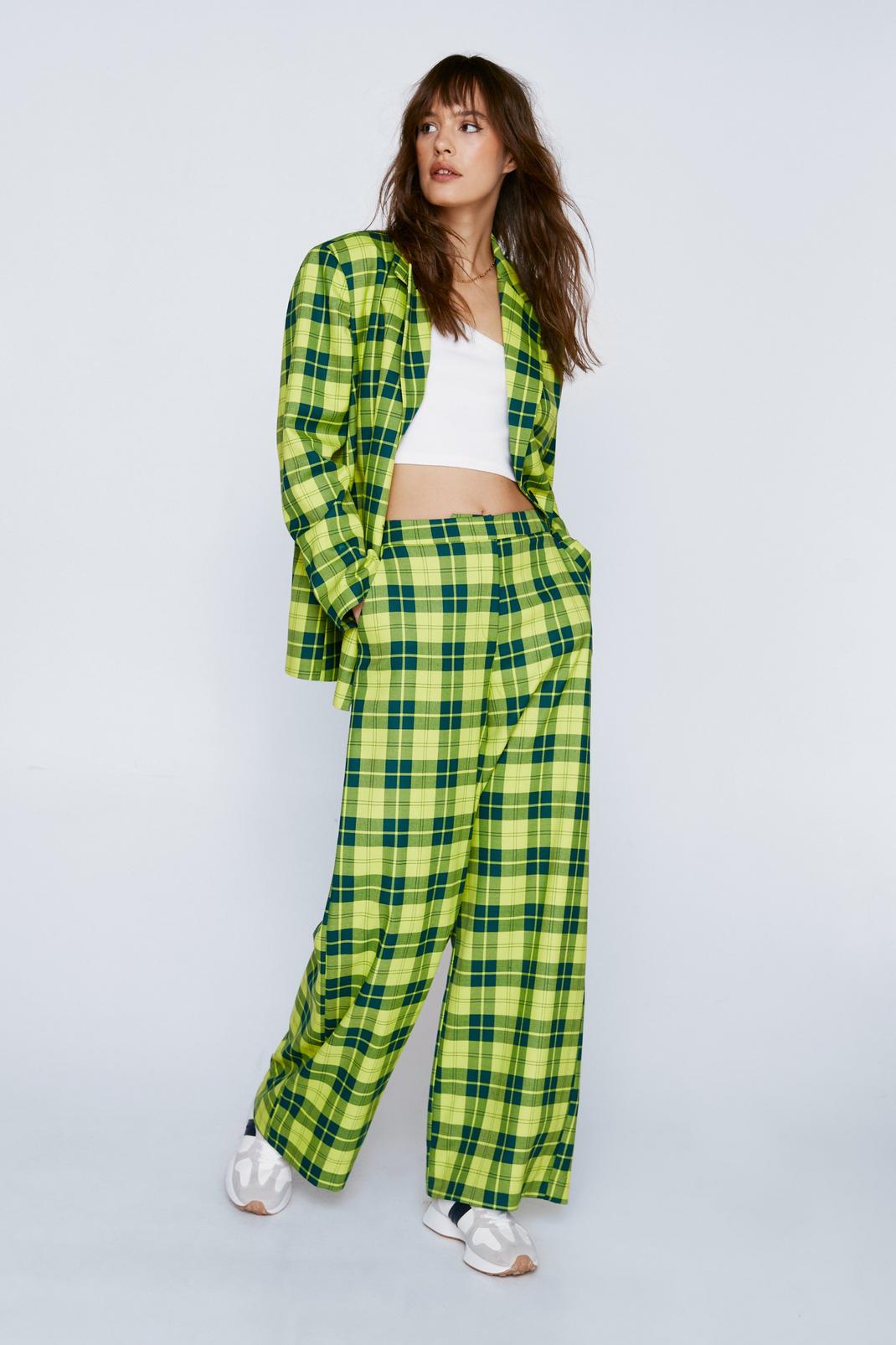 Multi Check Wide Leg Trousers image number 1