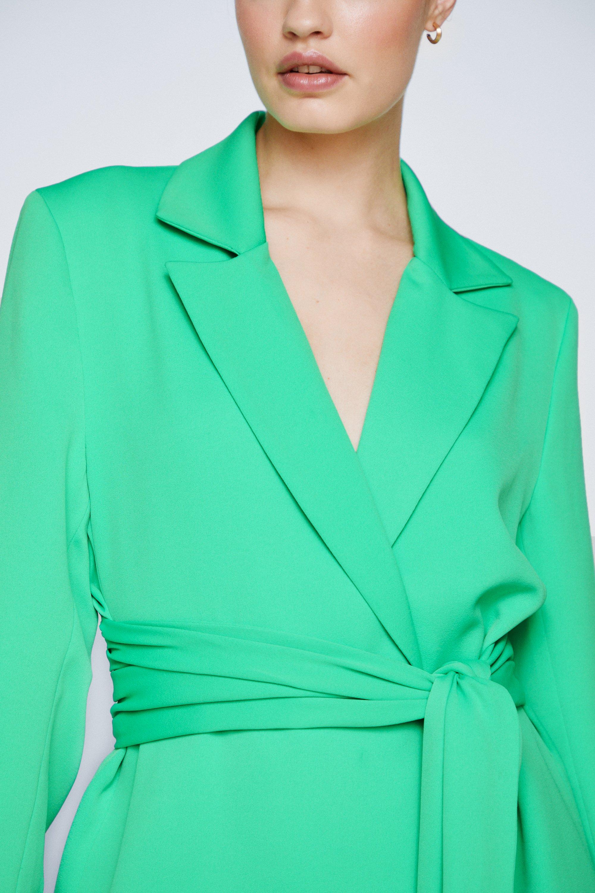 The Belted Blazer in Crepe
