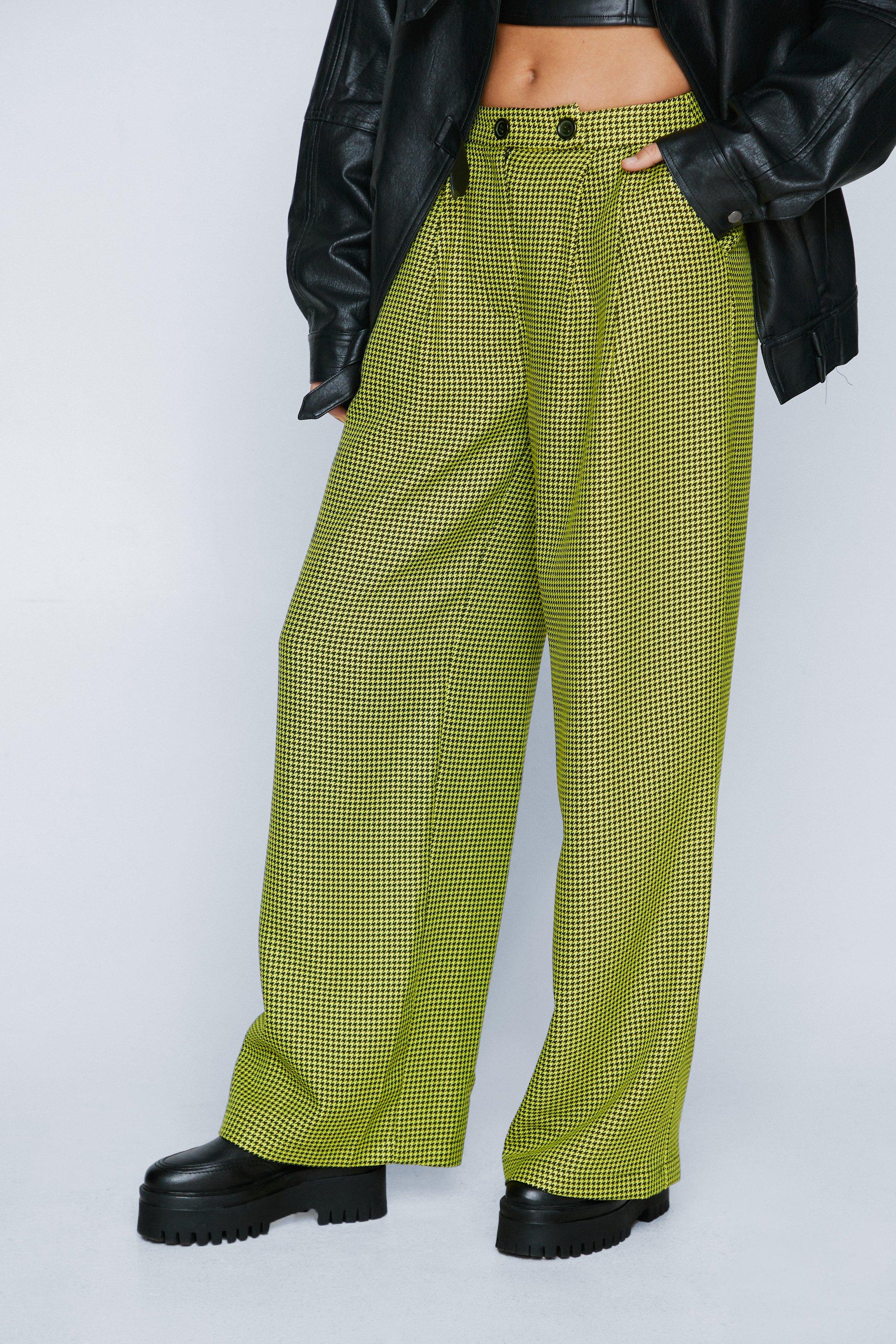 Wide leg best sale checkered pants