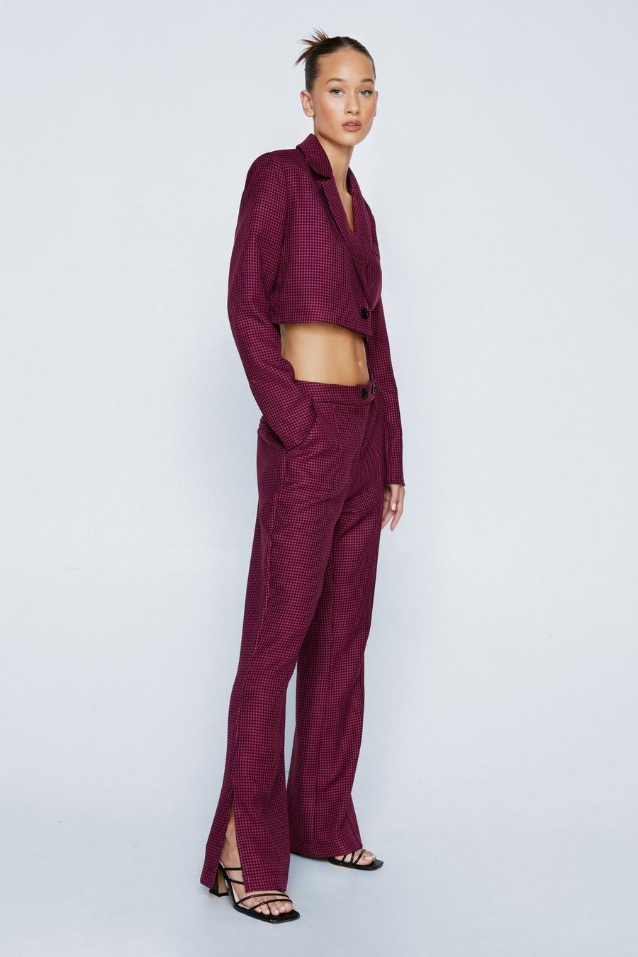 Petite Check Tailored Flare Pants