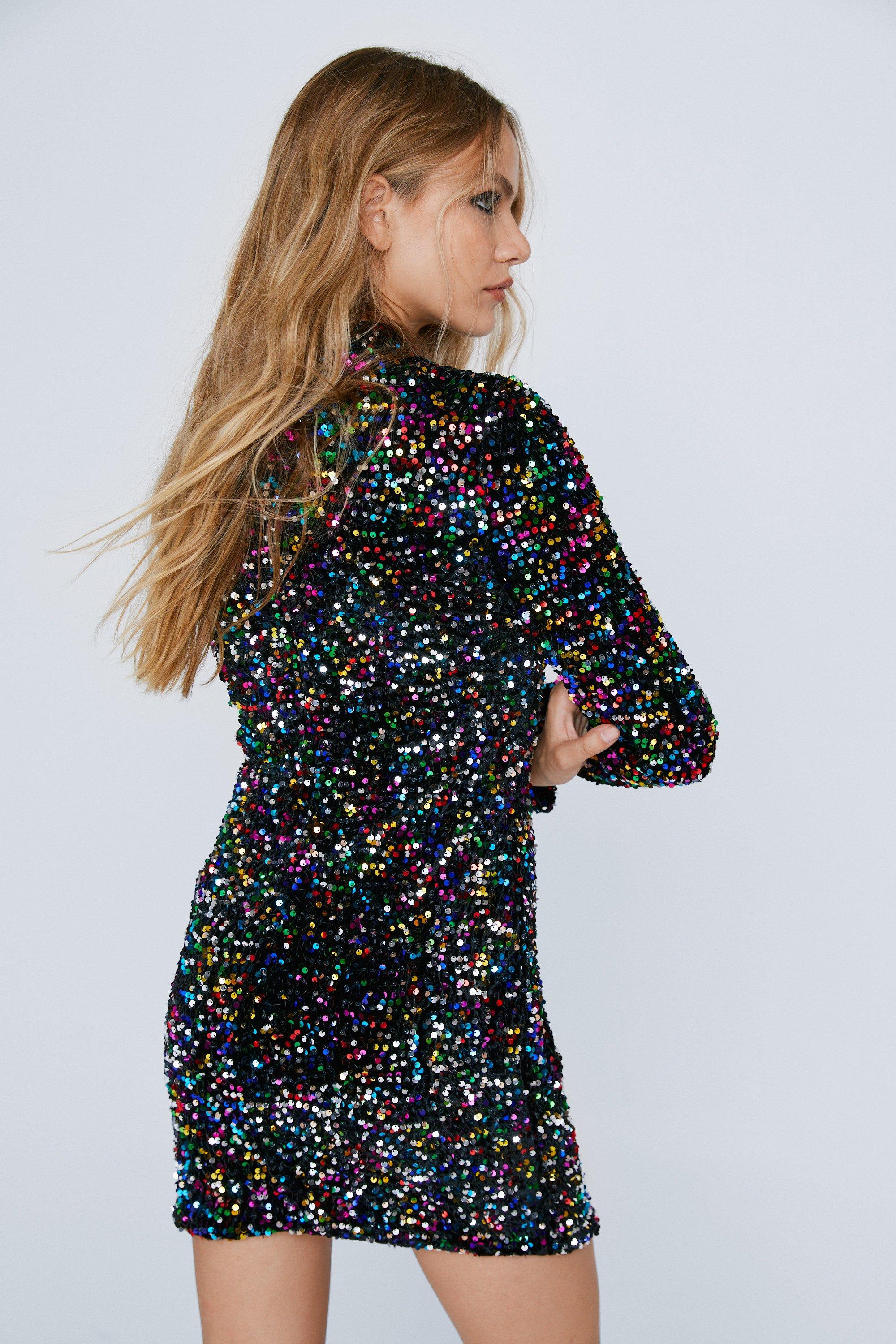 Sequin hearts black sales dress