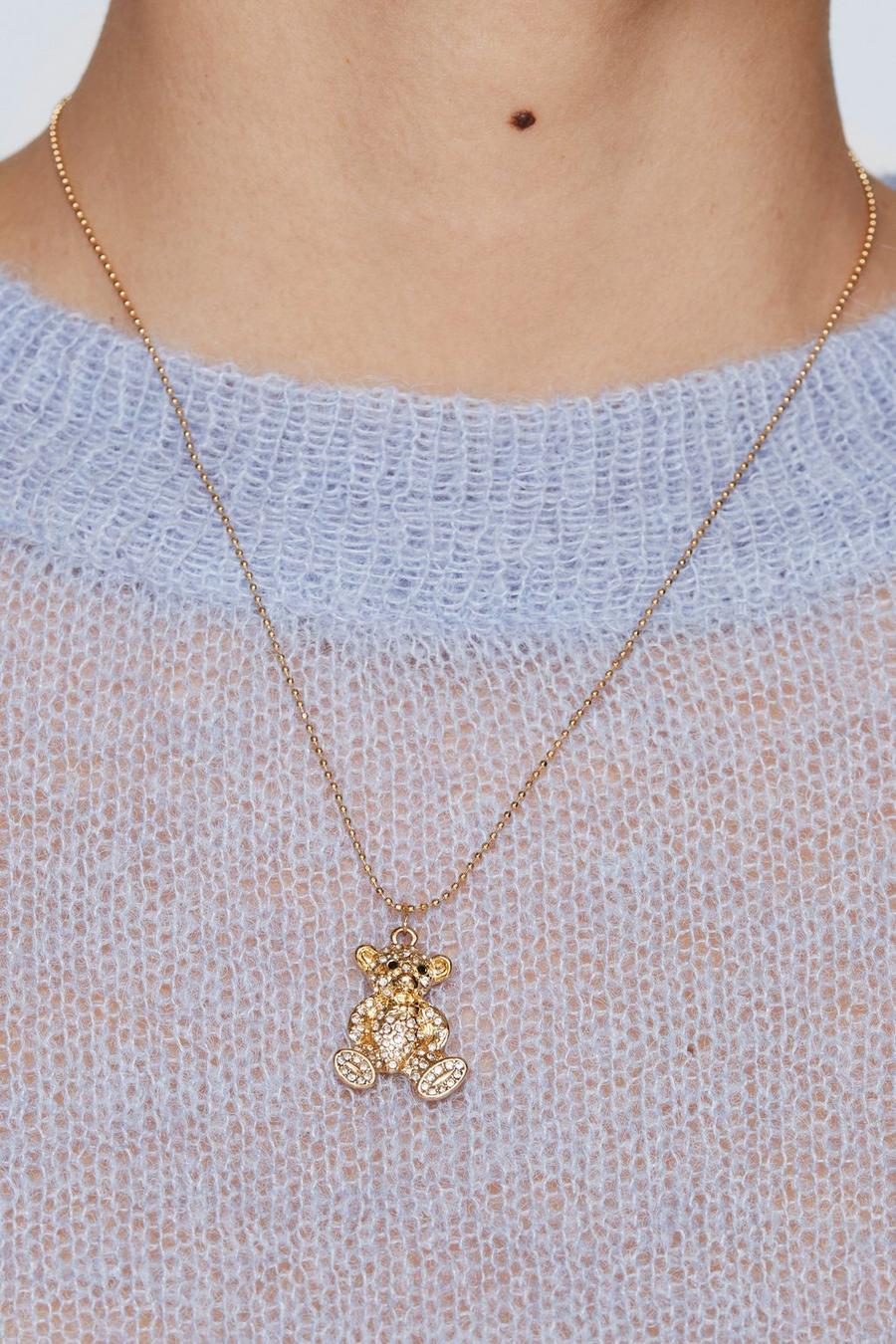 Gold Plated Gummy Bear Pendant Necklace