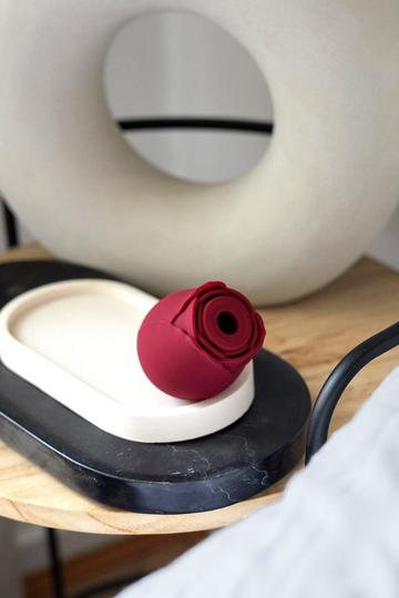 Red Rechargeable 10 Function Rose Sucker