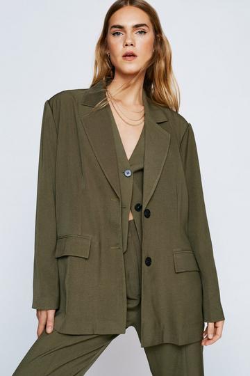 Tailored Single Breasted Blazer olive