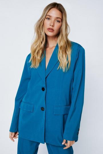 Tailored Single Breasted Blazer teal
