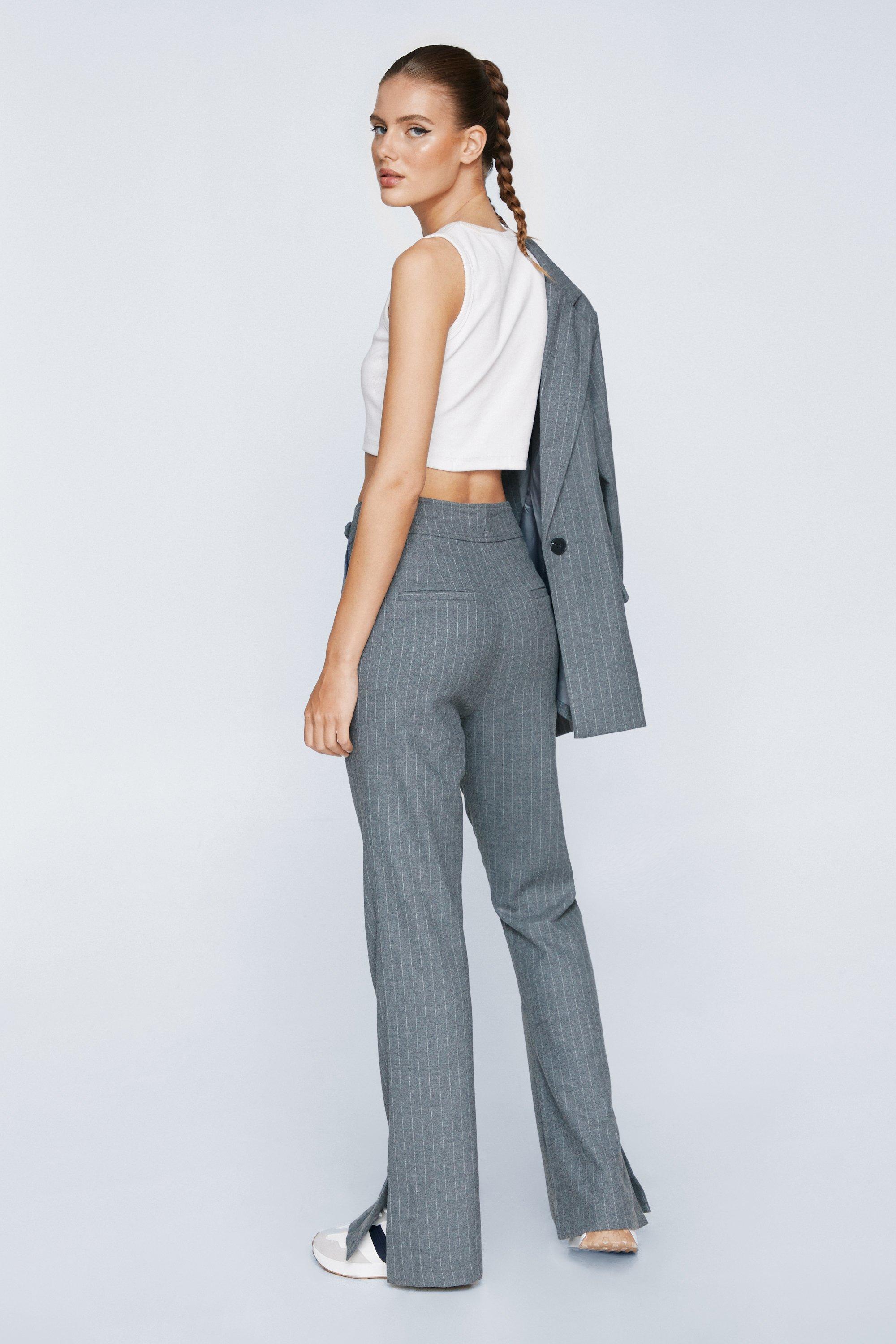 Pinstripe Tailored Flare Pants