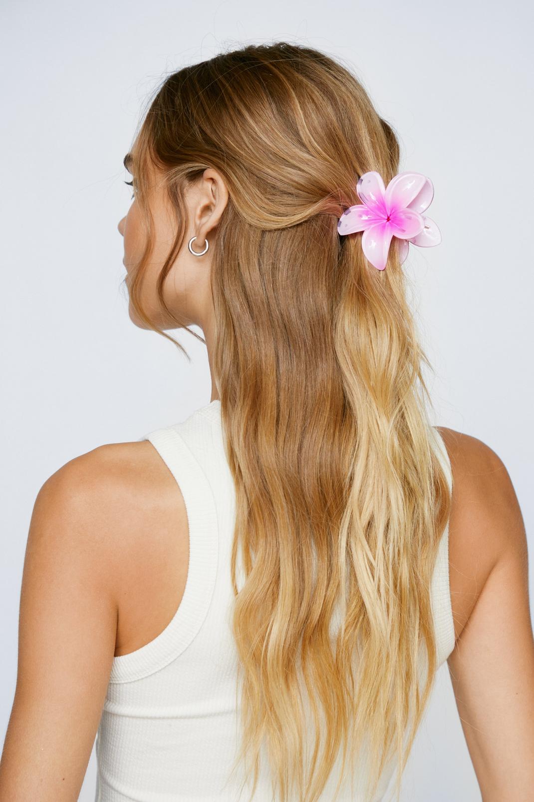 Pink Tropical Flower Hair Clip  image number 1