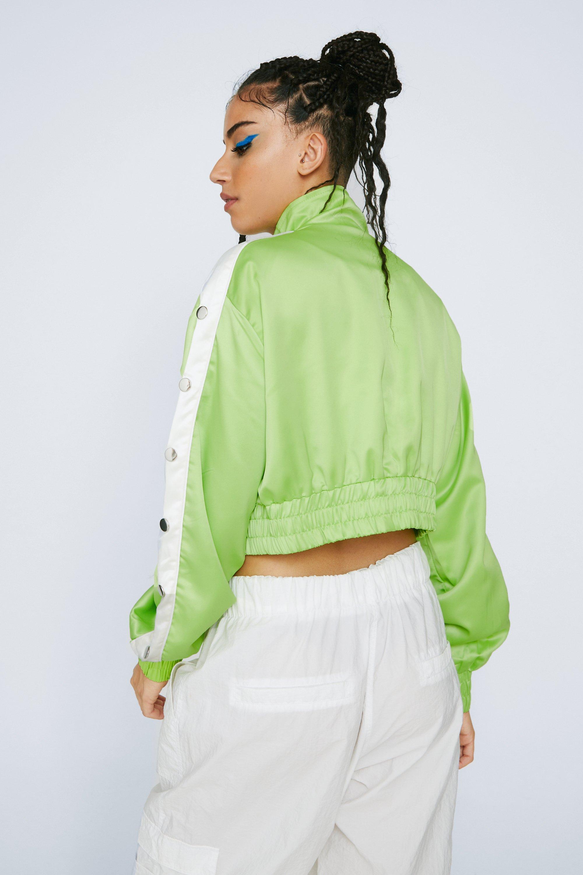 Satin Zip Through Popper Detail Jacket | Nasty Gal