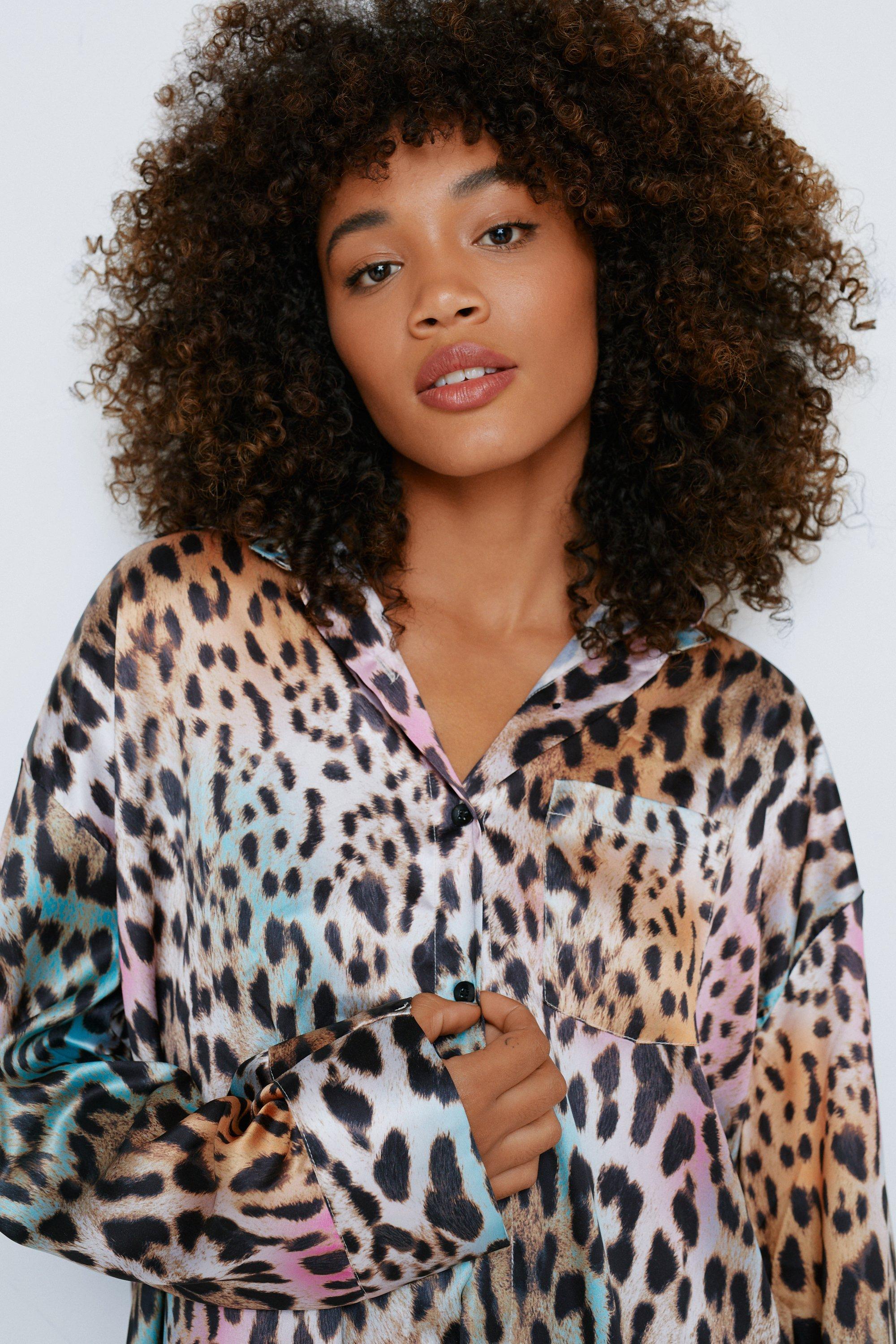 Leopard print 2025 pajama short set