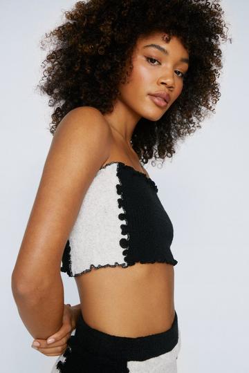 Exposed Seam Knitted Bandeau Top mono