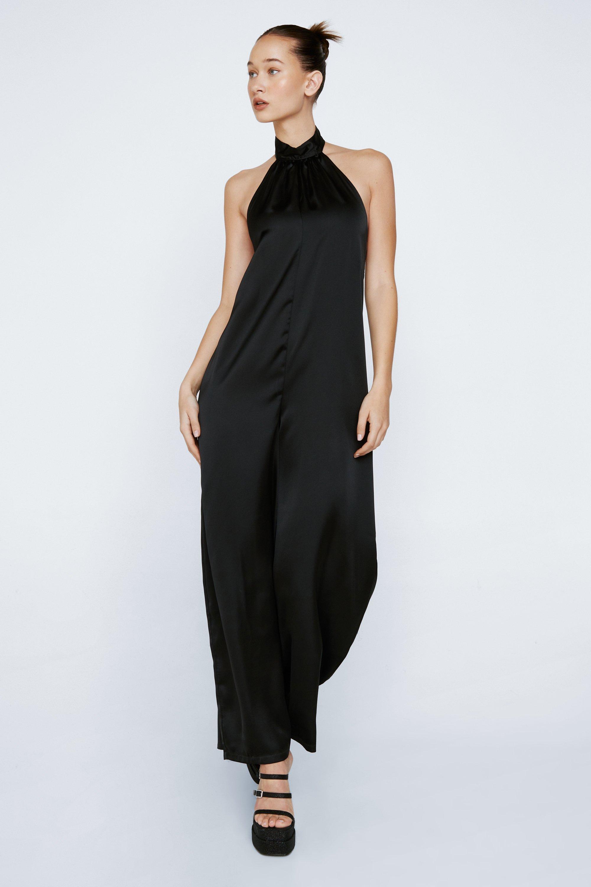 Petite Black Structured Ribbed Jumpsuit