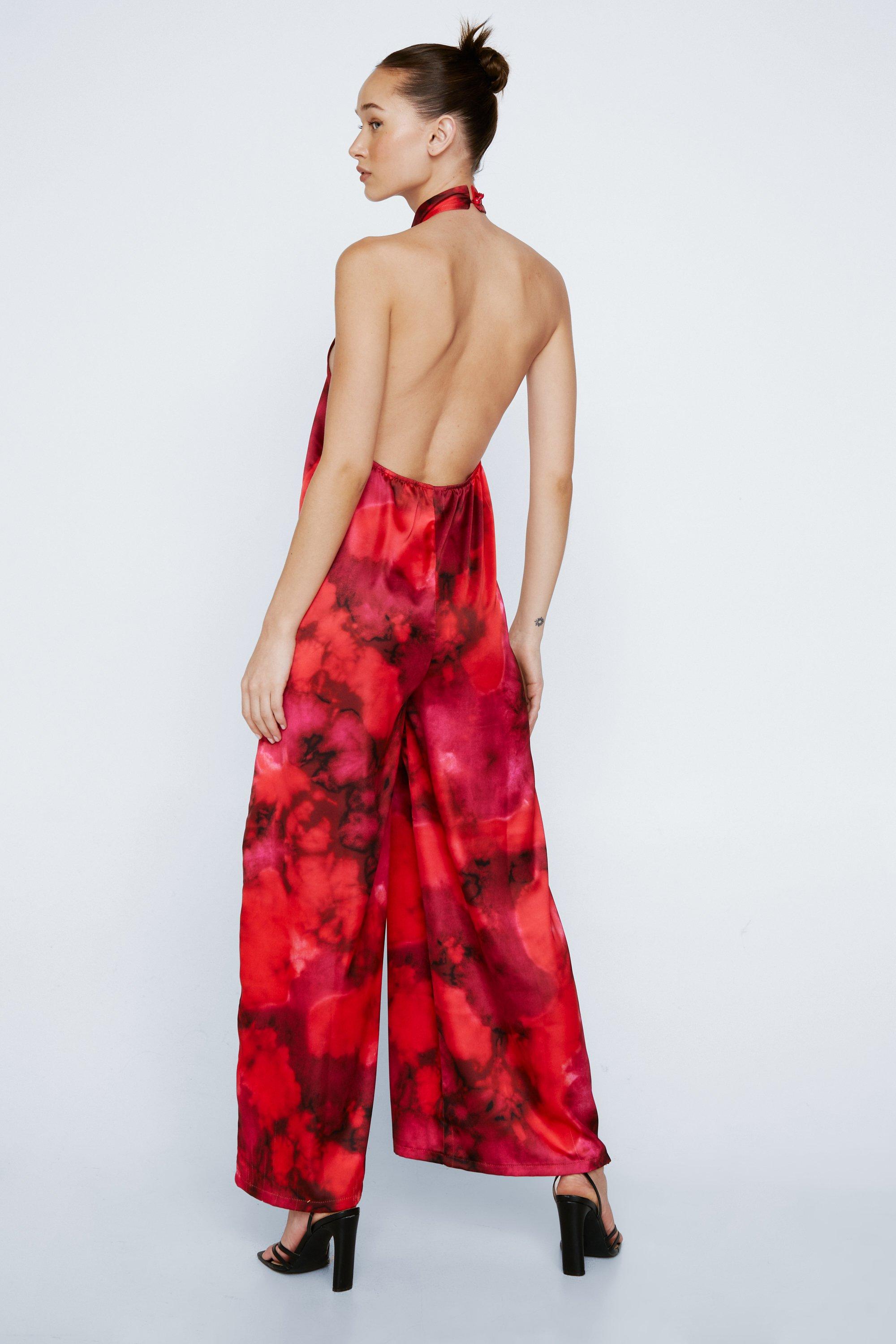 Tie dye wide store leg jumpsuit