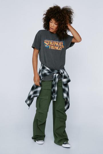 Stranger Things Graphic Oversized T-shirt charcoal