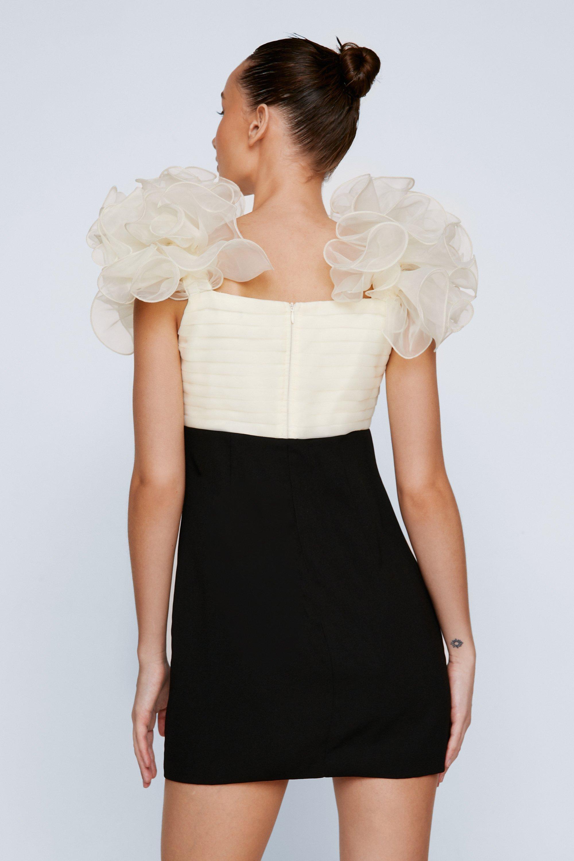 Organza Ruffle Mini Dress