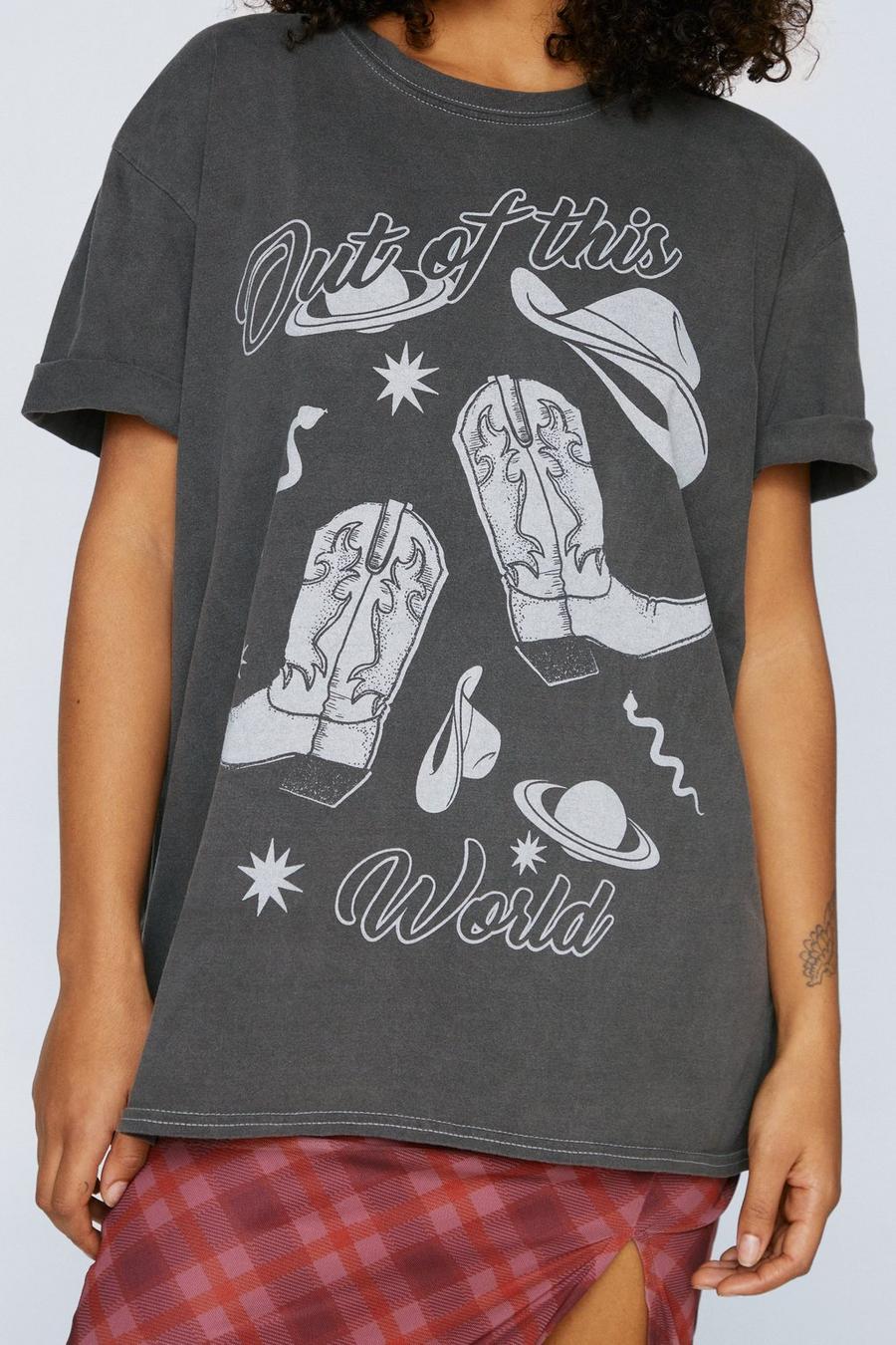 Out Of This World Graphic Oversized Washed T-shirt