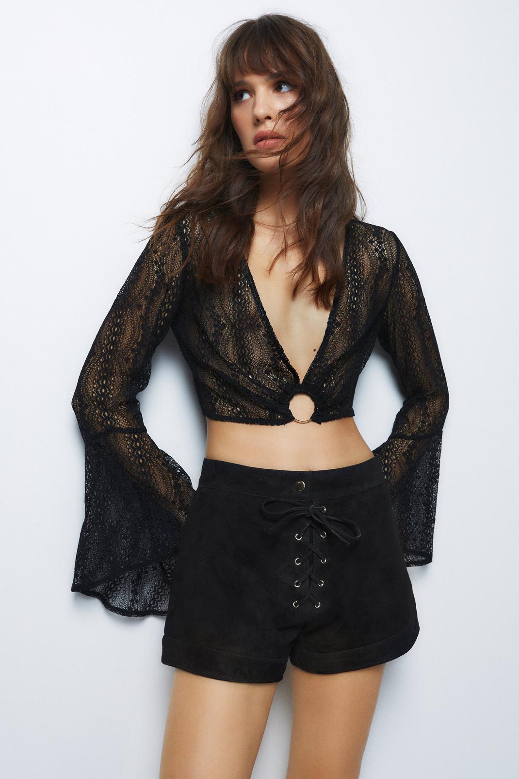 Black Lace O Ring Top image number 1