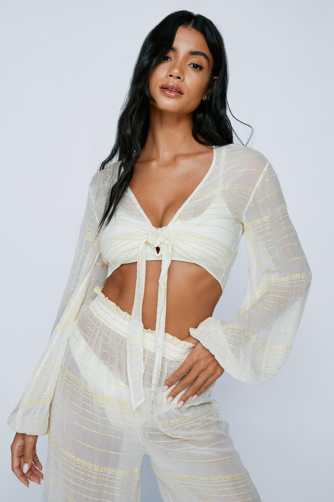 Lace Stripe Cover-Up