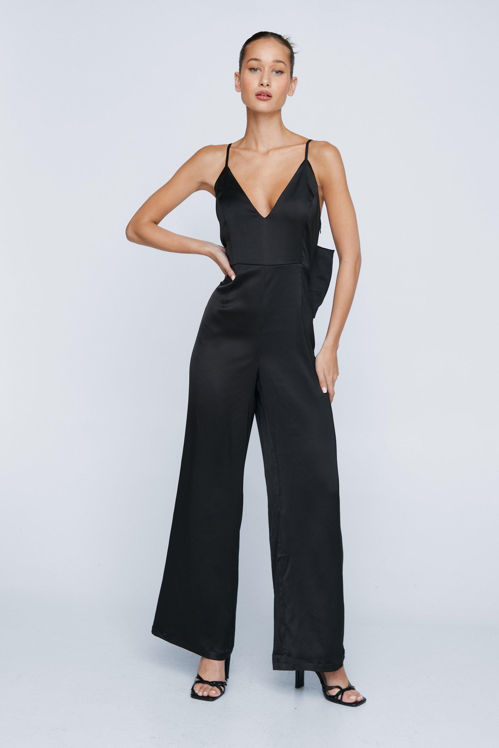 Satin Strapless Tailored Jumpsuit