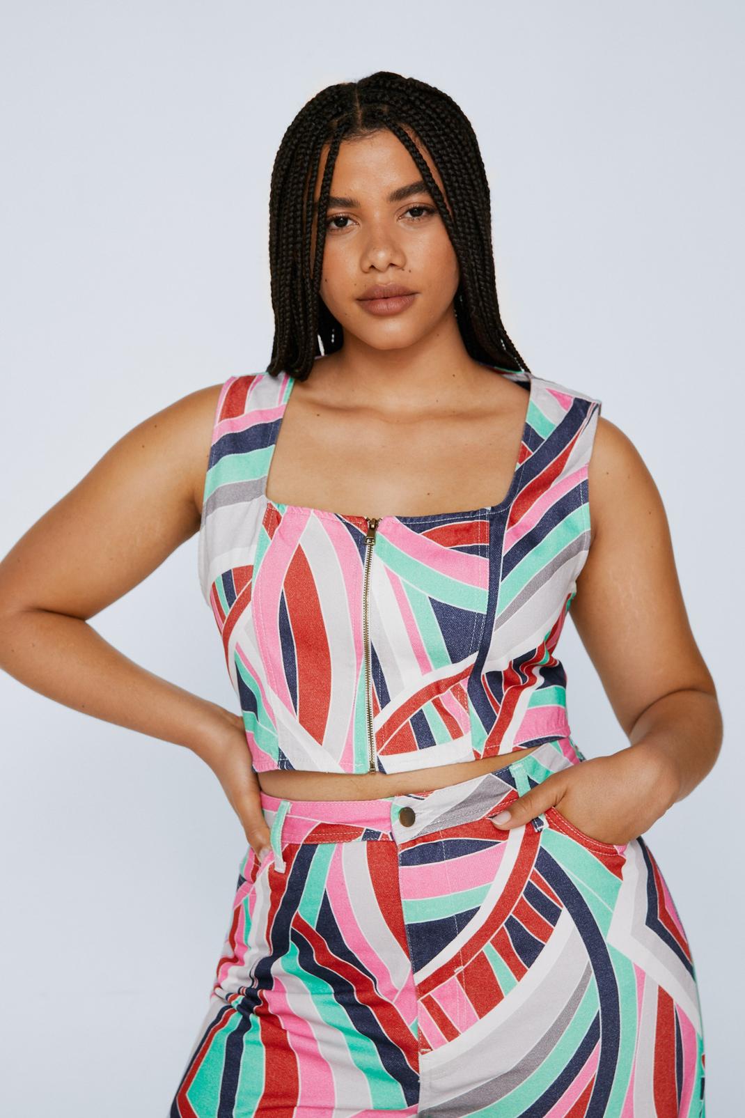 Women's Printed Zipper Corset Women's Printed Zipper Corset