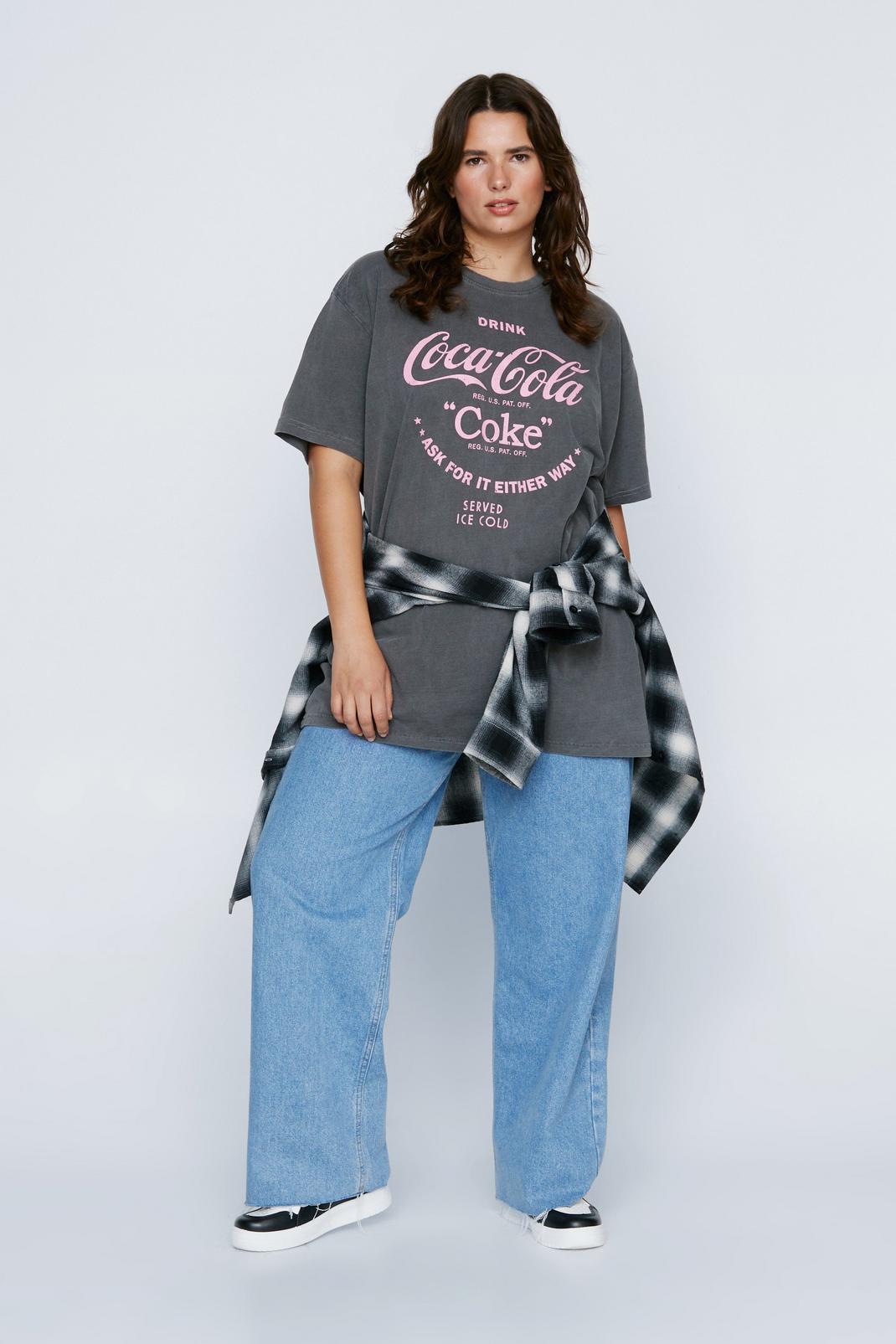 Charcoal Plus Coca Cola Graphic Oversized T-shirt  image number 1