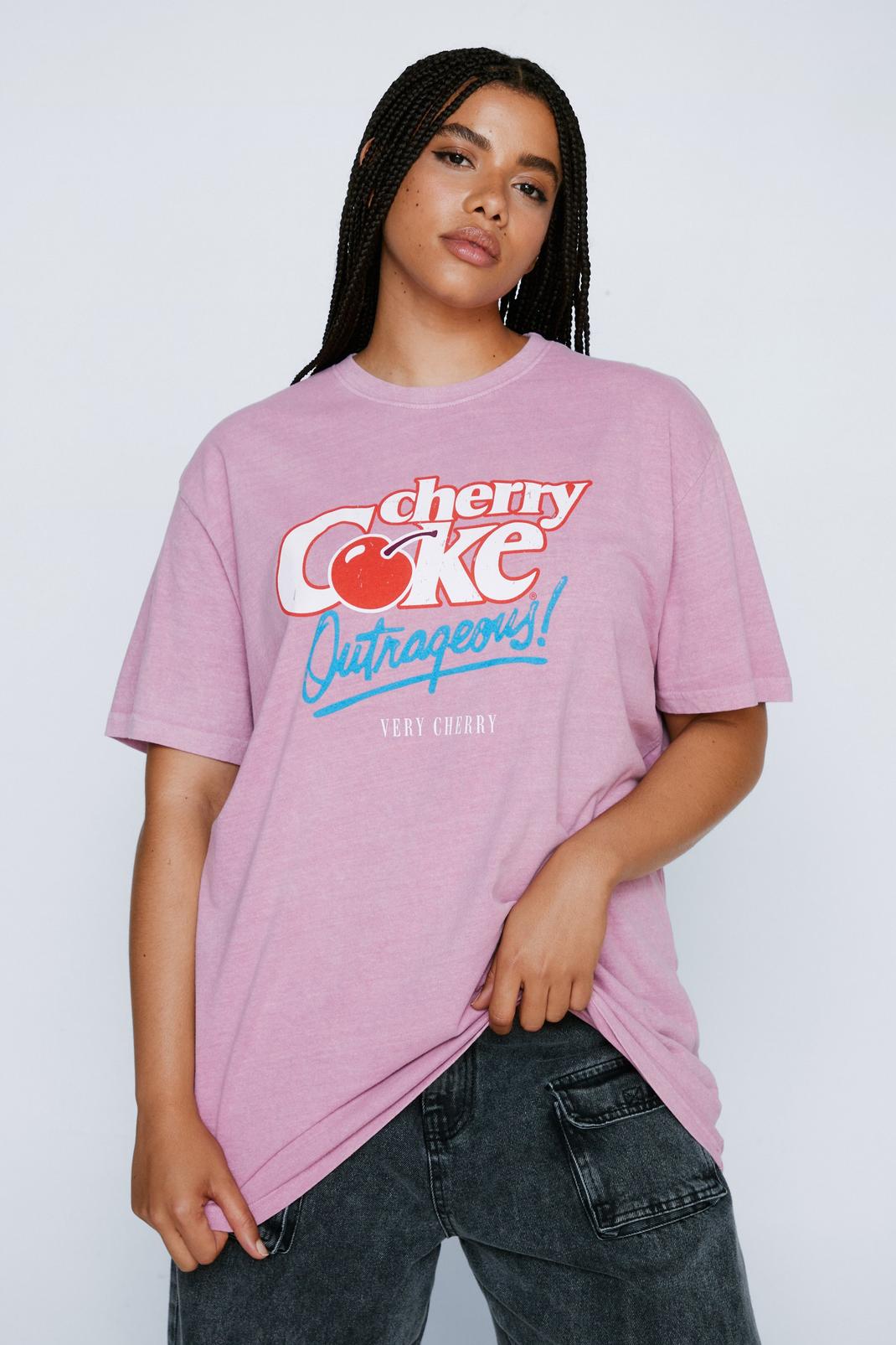 Grande taille - T-shirt oversize imprimé Cherry Coke image number 1