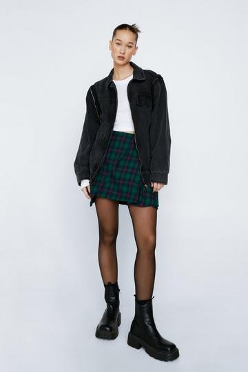 Black Petite 2 In 1 Detachable Sleeve Denim Jacket