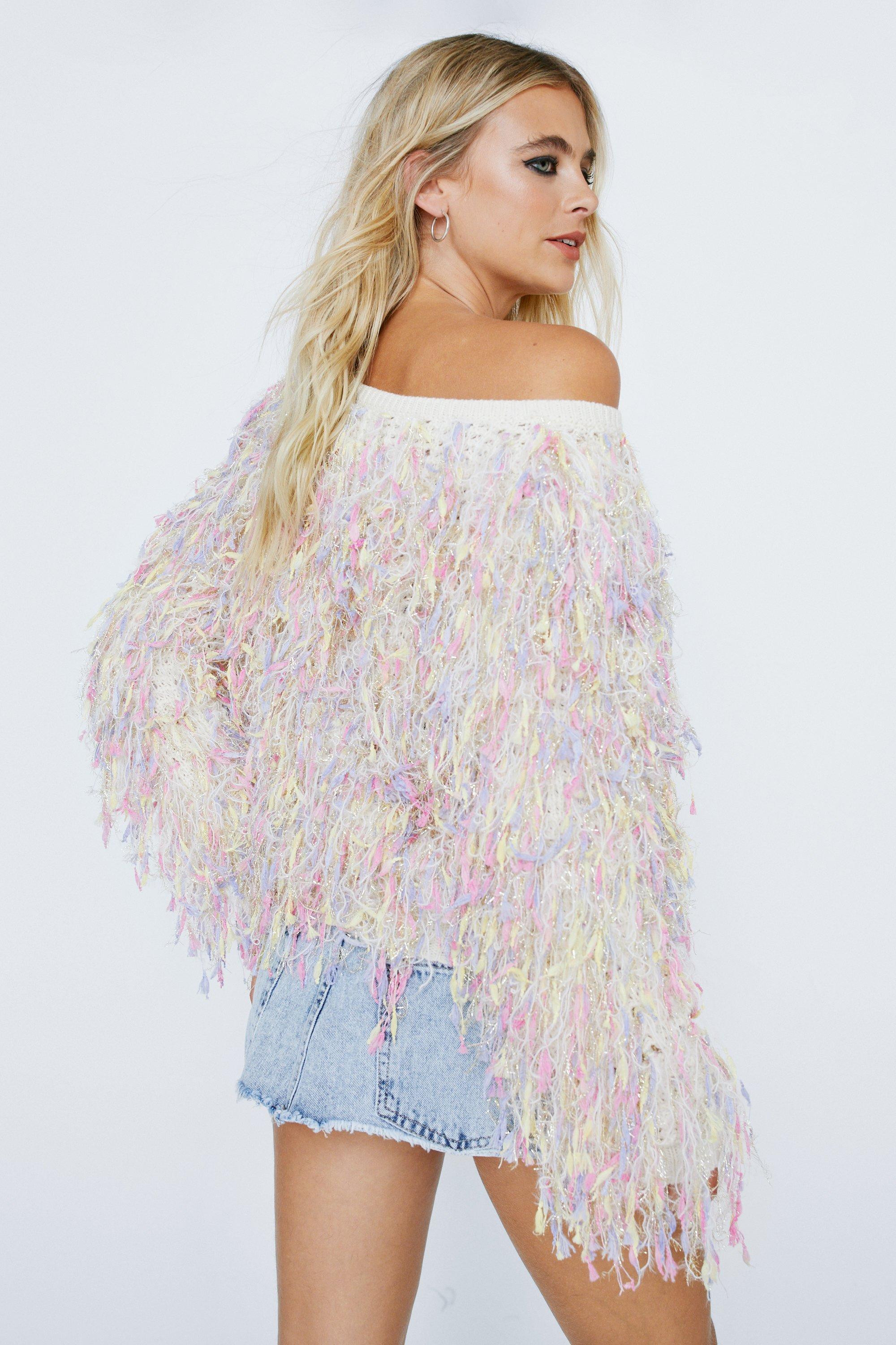 Multicolor on sale fringe sweater
