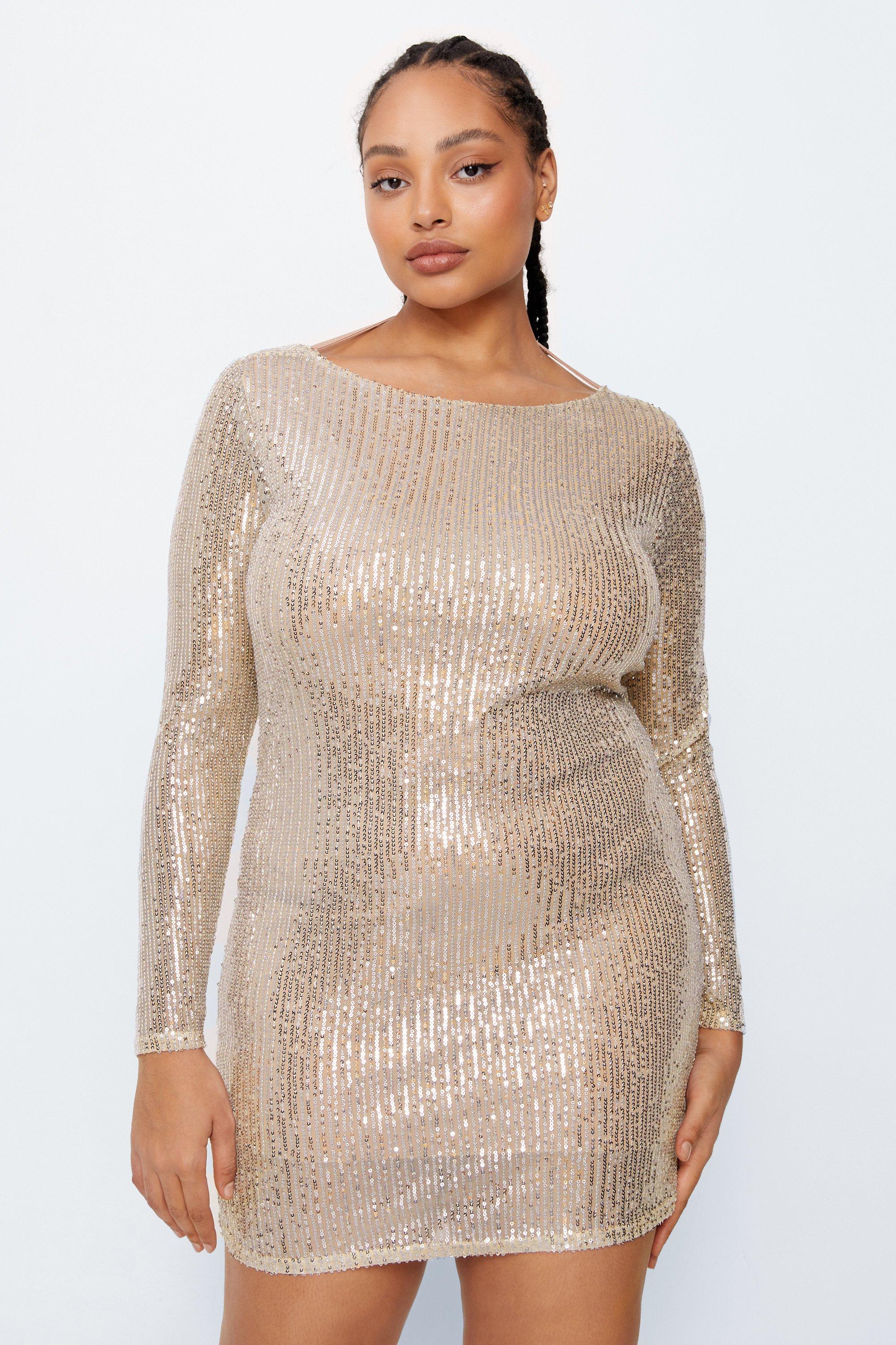 plus size sequin dress cocktail