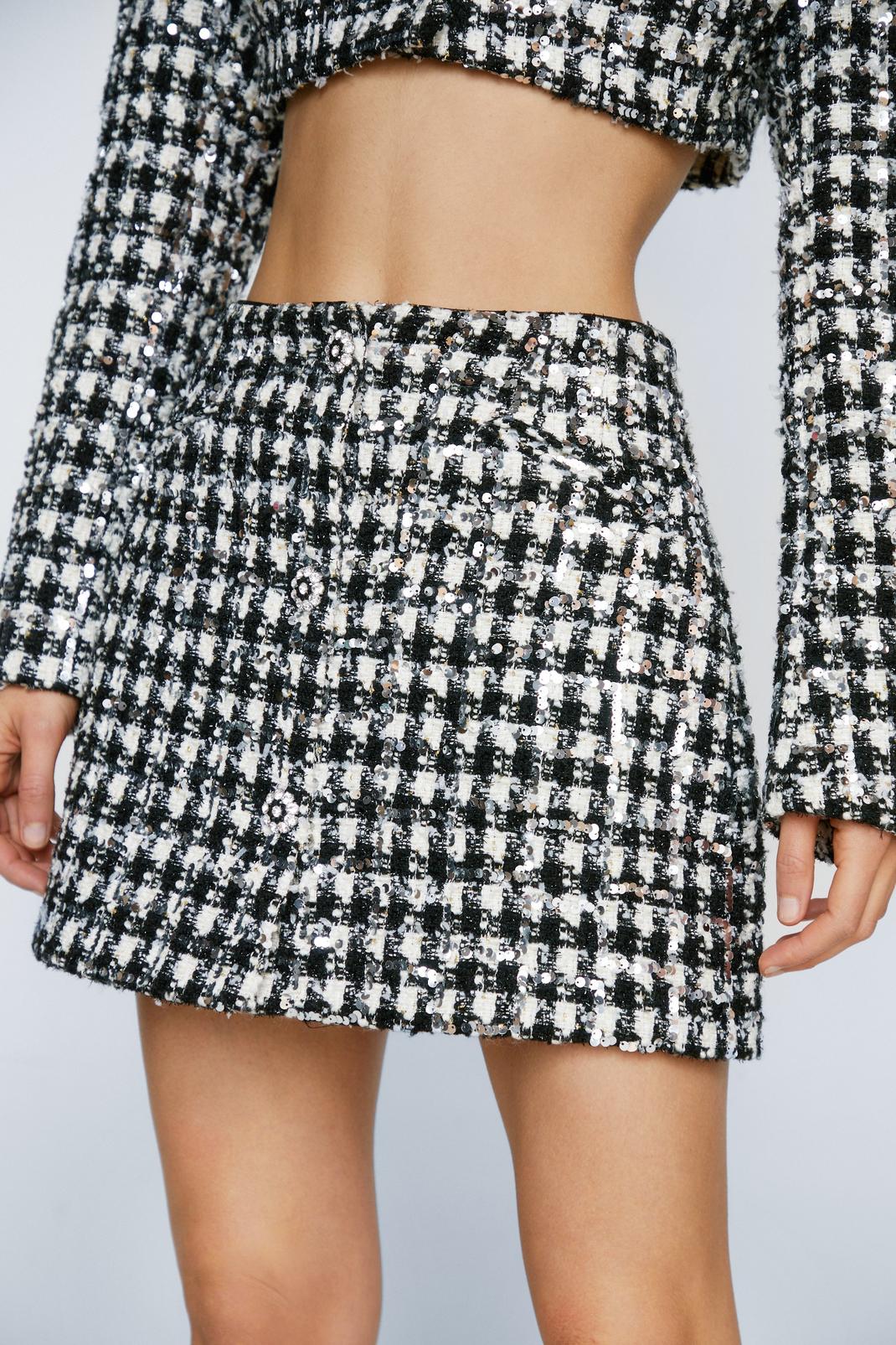 Mono Premium Sequin Boucle Micro Mini Skirt image number 1