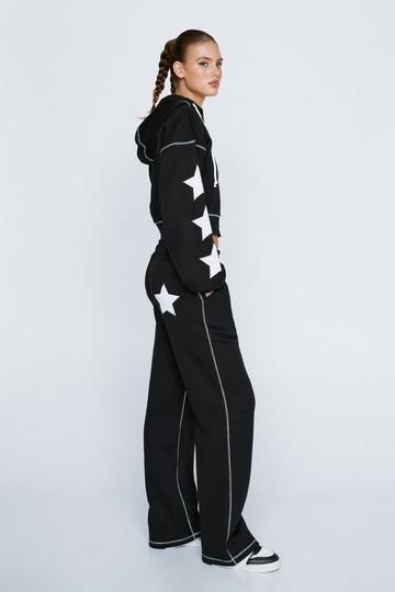Star Wide Leg Joggers black