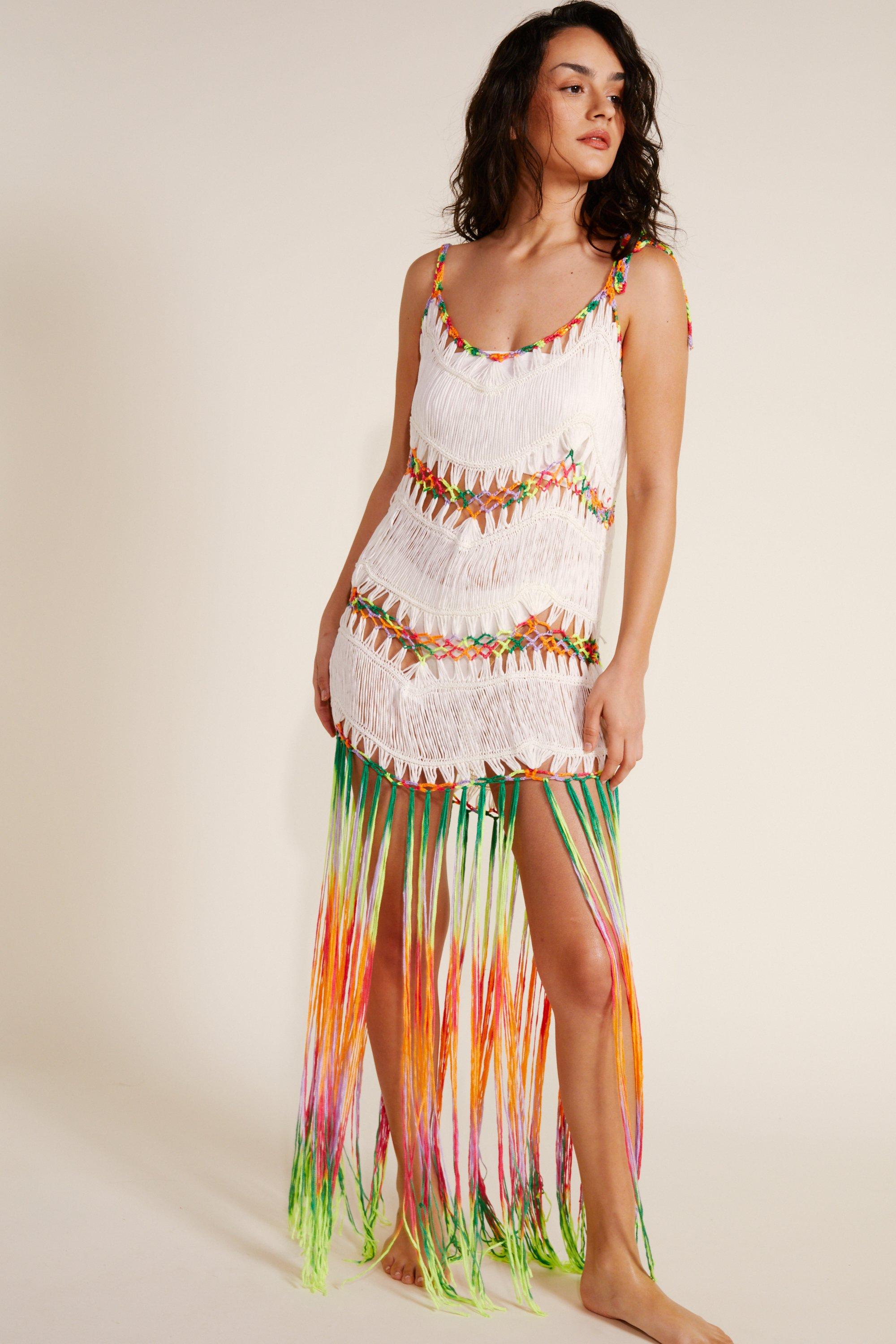 Colorful shop tassel dress